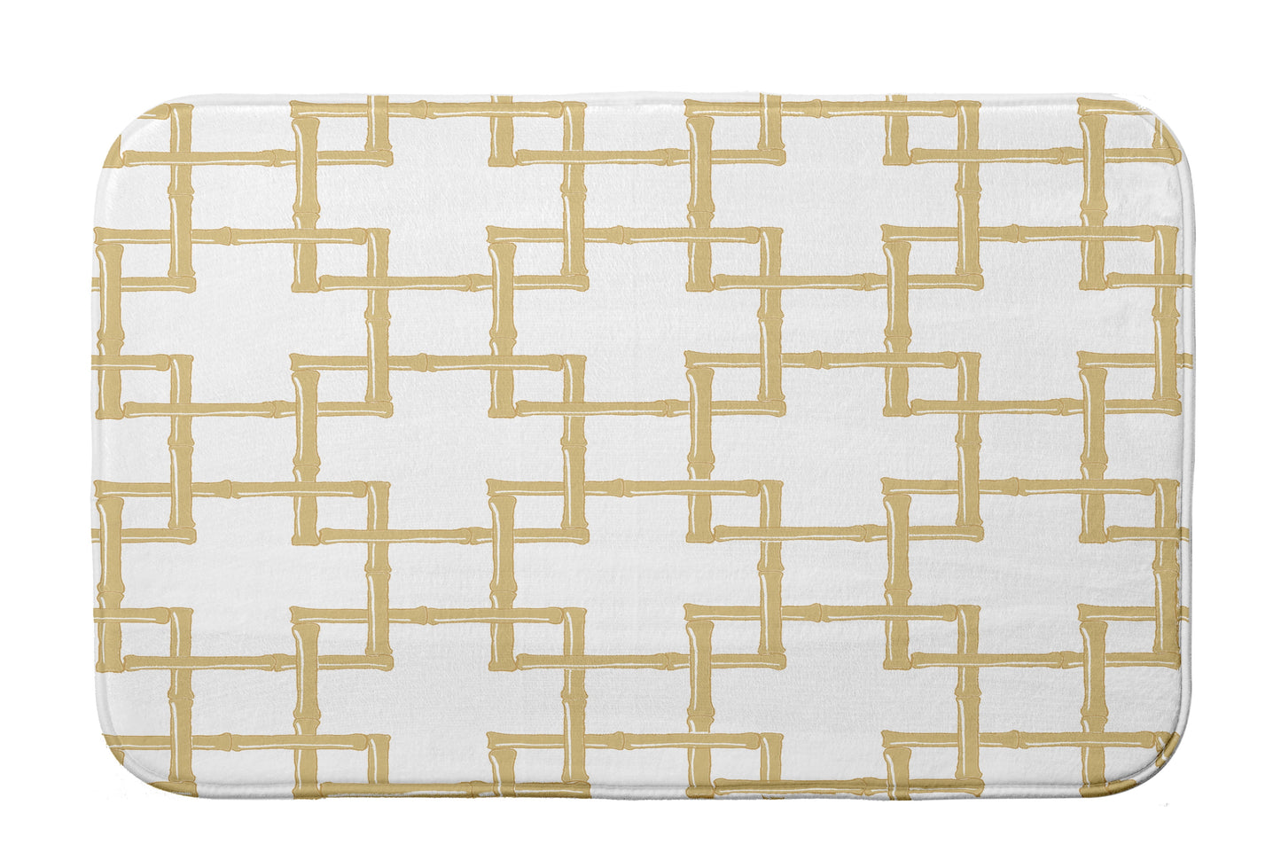 Simply Daisy 24" x 17" Plush Microfiber Yellow Bamboo Bath Mat