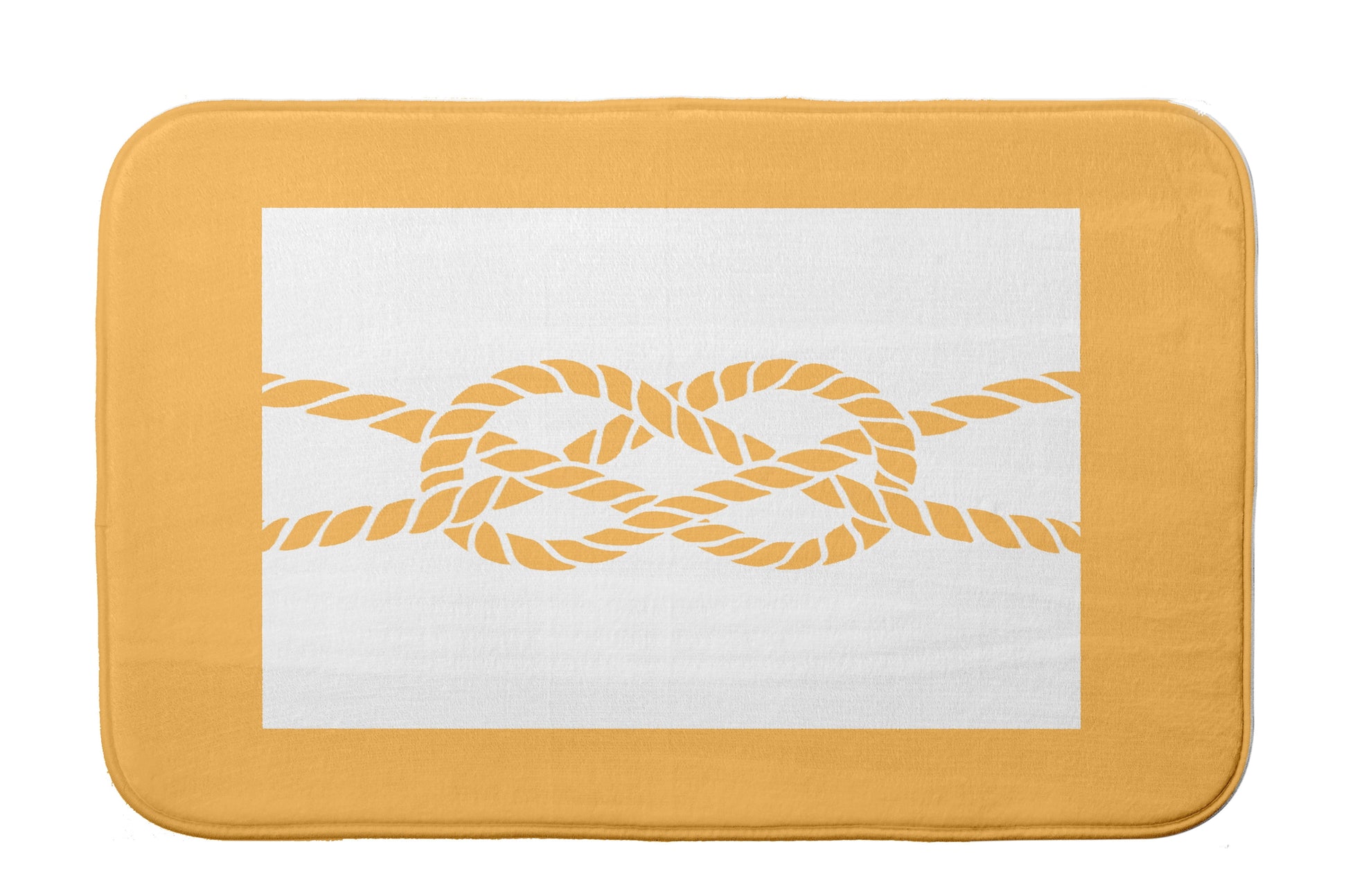 Simply Daisy 24" x 17" Plush Microfiber Yellow Nautical Knot Bath Mat