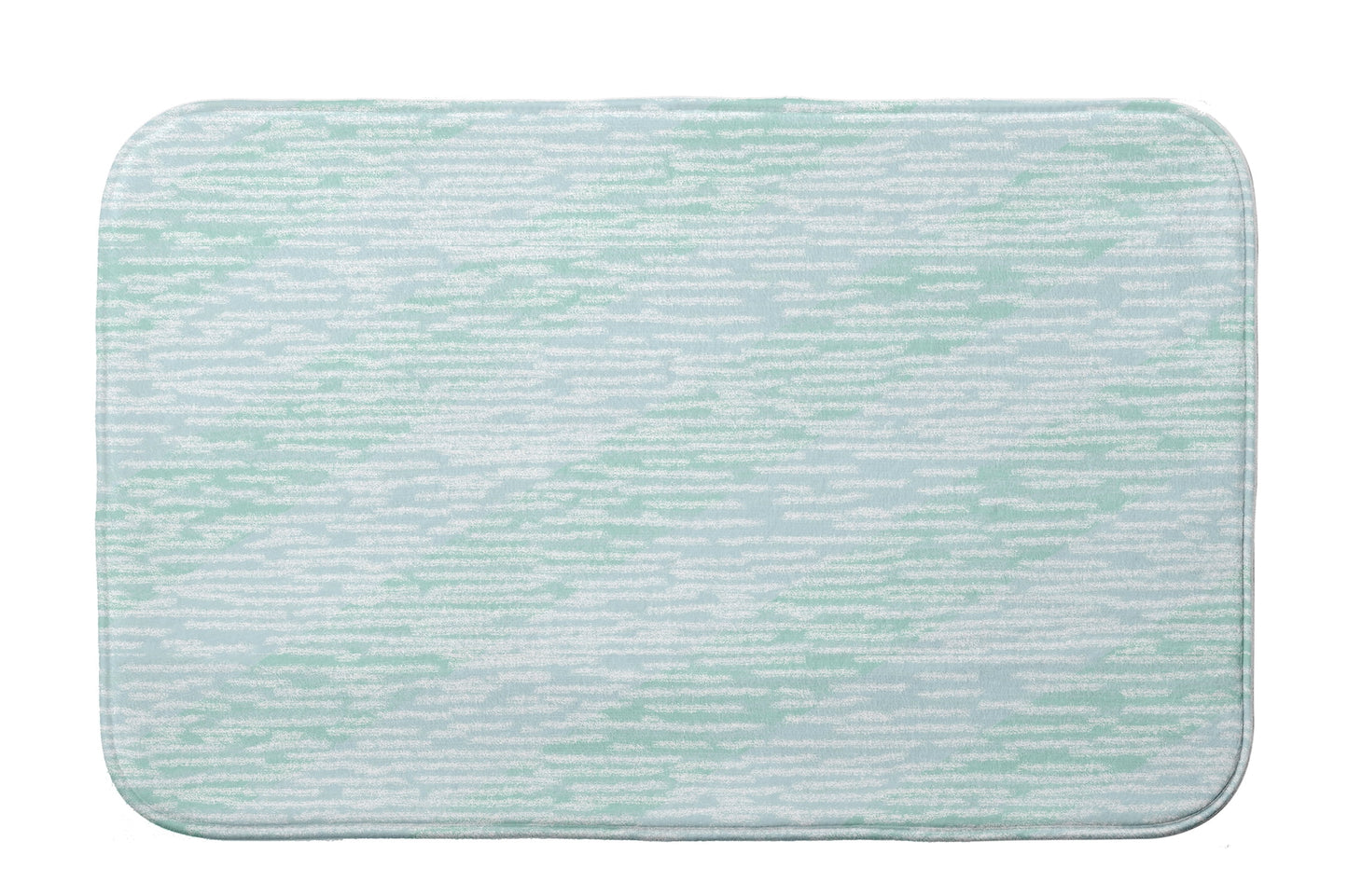 Simply Daisy 34" x 21" Plush Microfiber Aqua Marled Knit Stripe Bath Mat