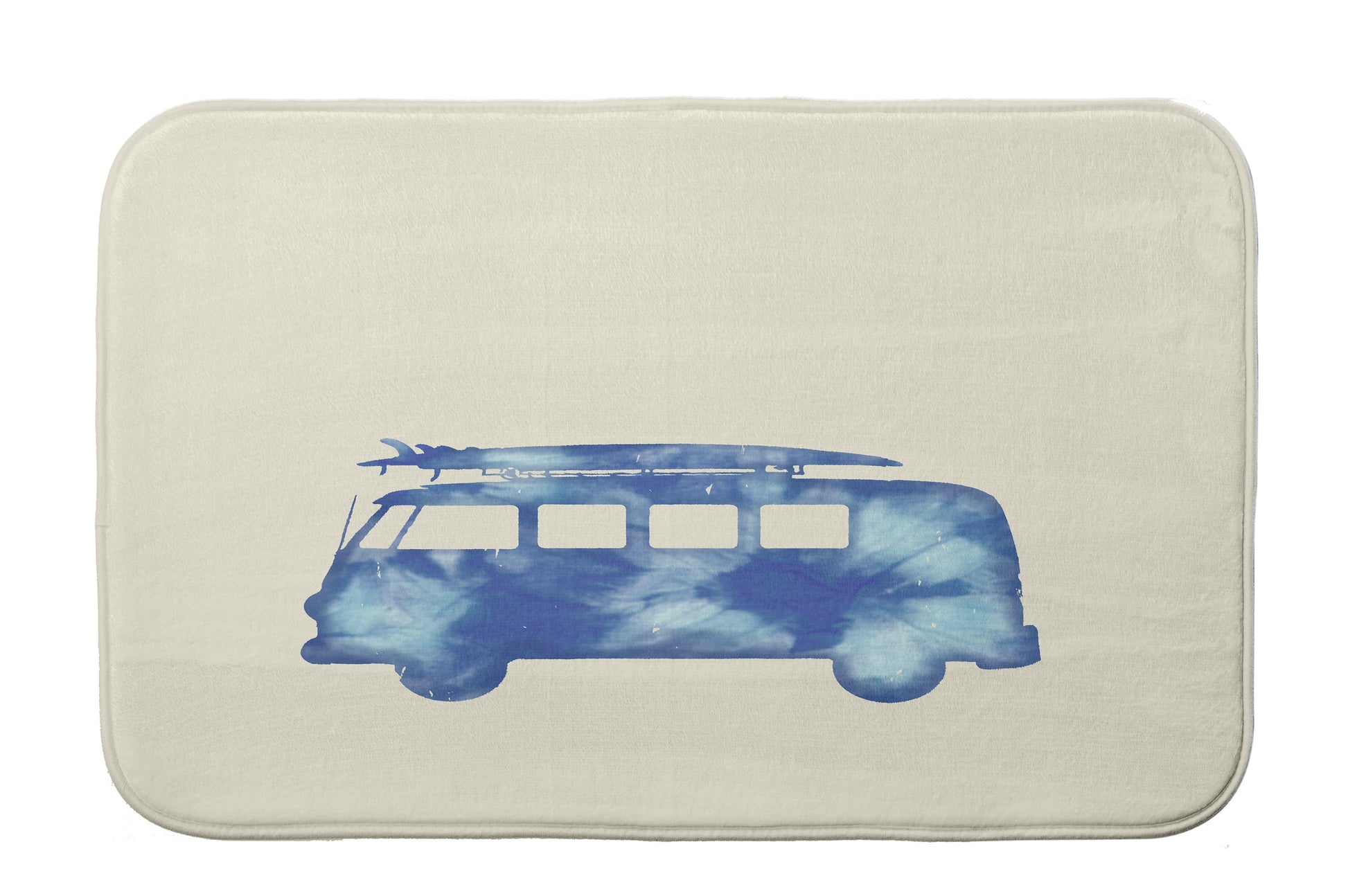 Simply Daisy 34" x 21" Plush Microfiber Blue Beach Drive Bath Mat