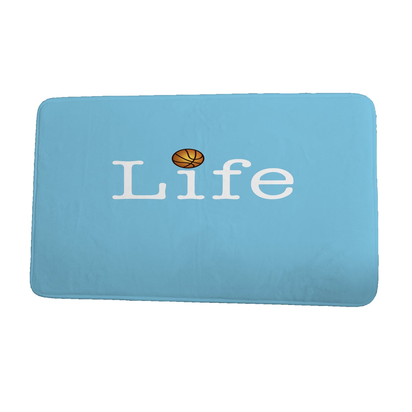 Simply Daisy 34" x 21" Plush Microfiber Blue Life + Ball Bath Mat