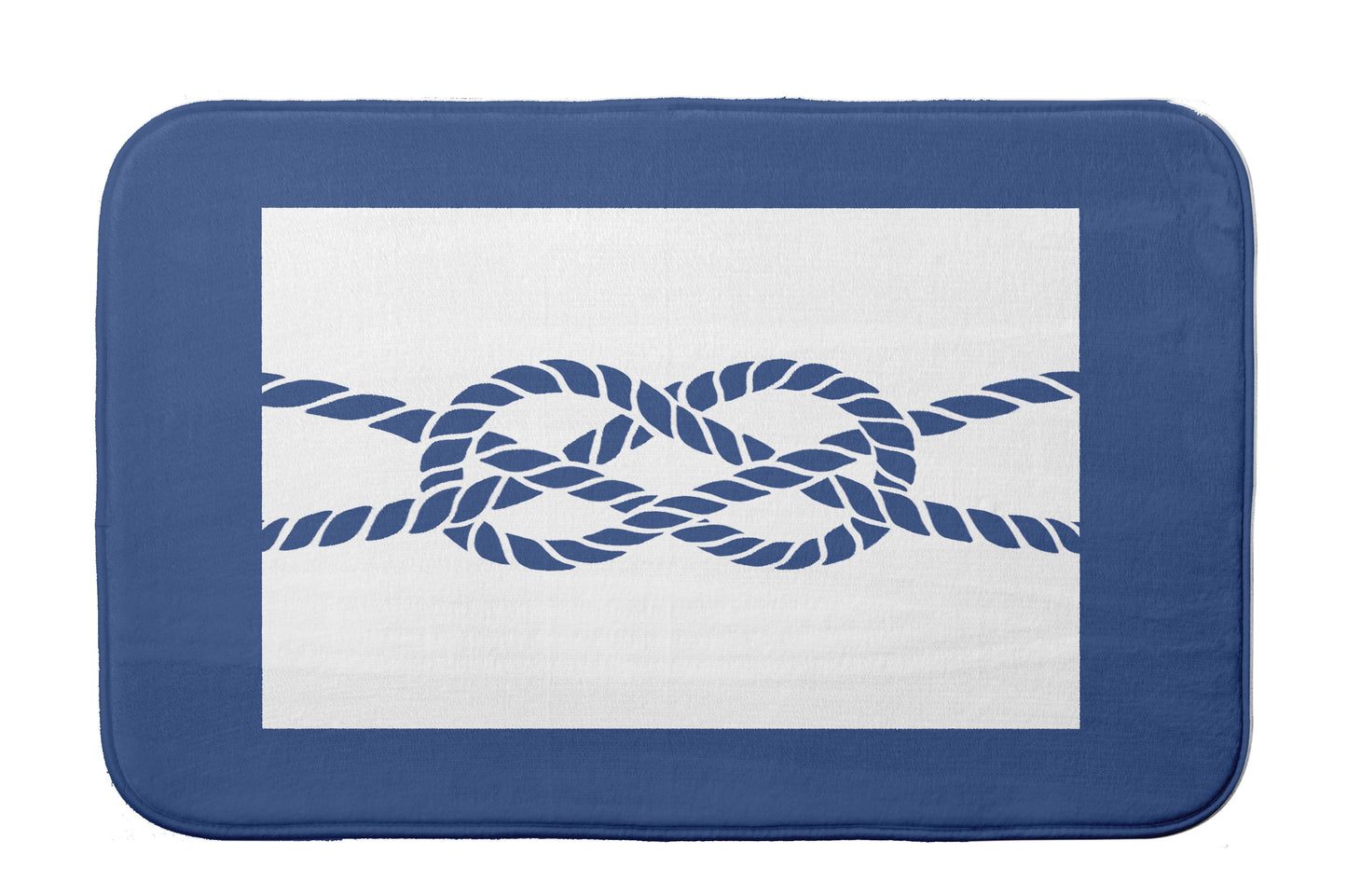 Simply Daisy 34" x 21" Plush Microfiber Blue Nautical Knot Bath Mat