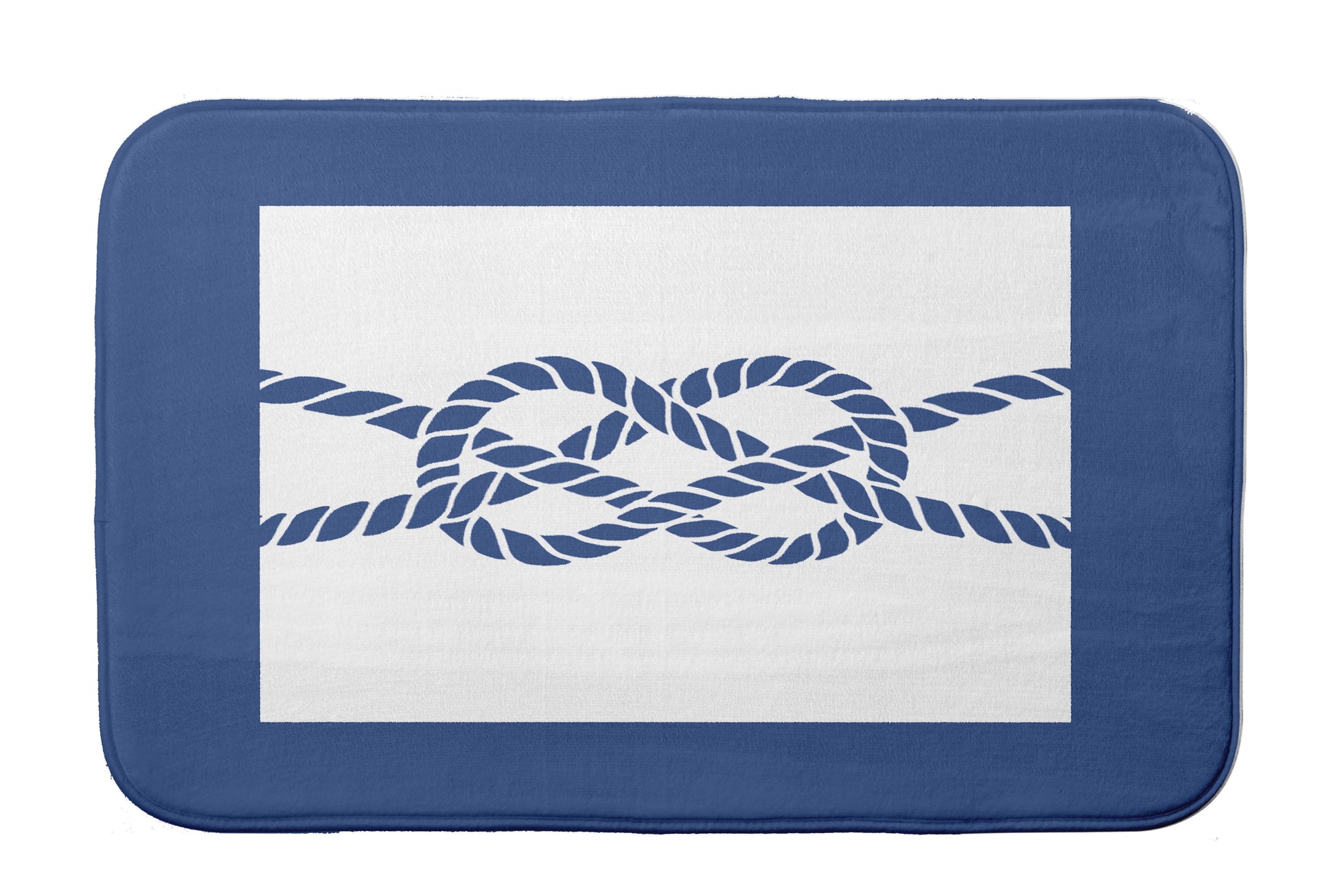 Simply Daisy 34" x 21" Plush Microfiber Blue Nautical Knot Bath Mat