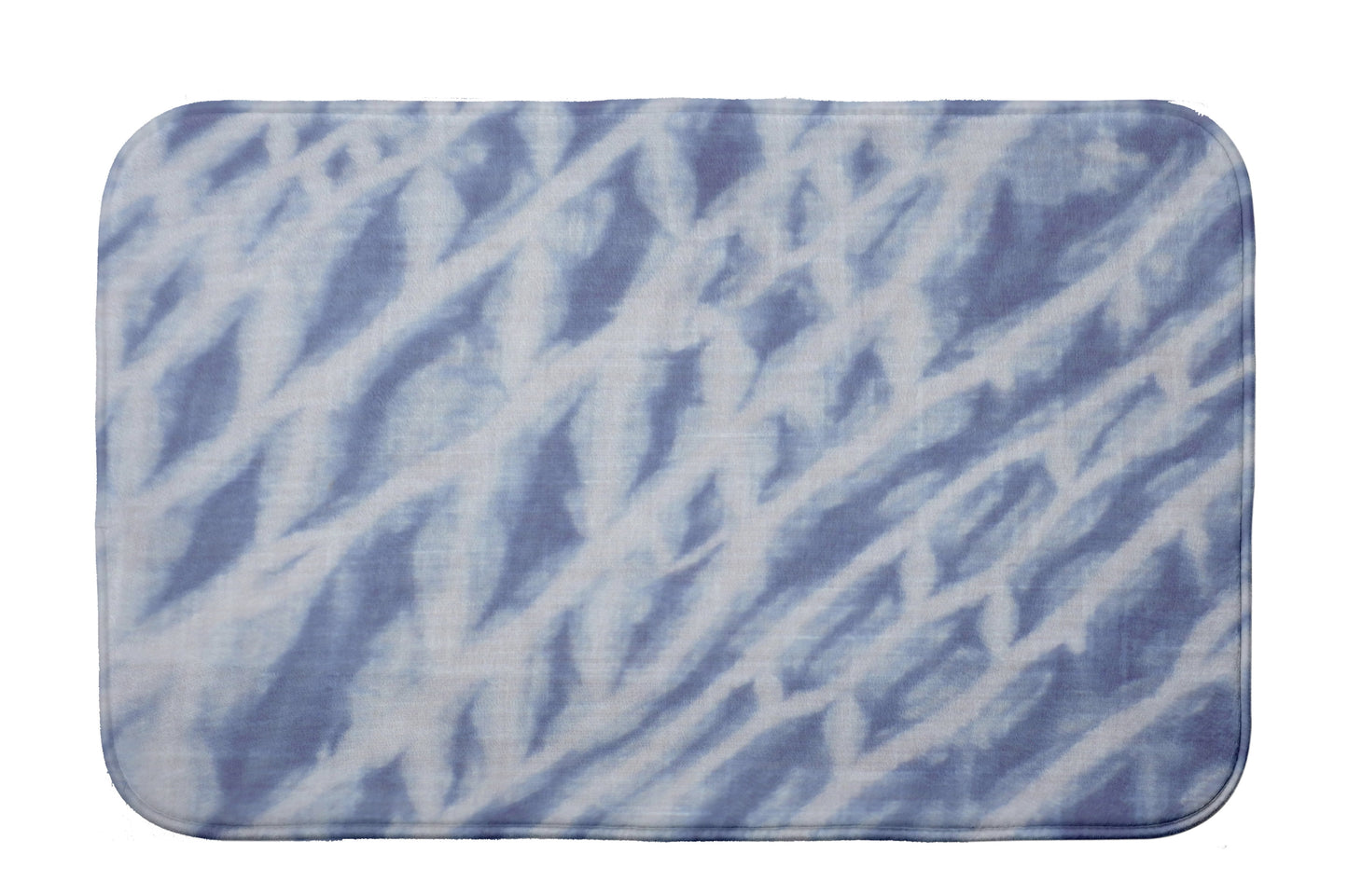 Simply Daisy 34" x 21" Plush Microfiber Blue Shibori Stripe Bath Mat