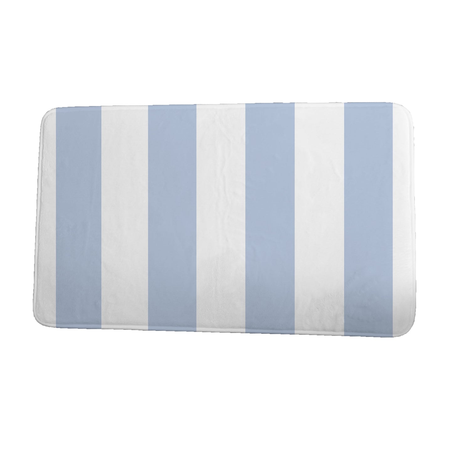 Simply Daisy 34" x 21" Plush Microfiber Blue Vertical Stripes Bath Mat