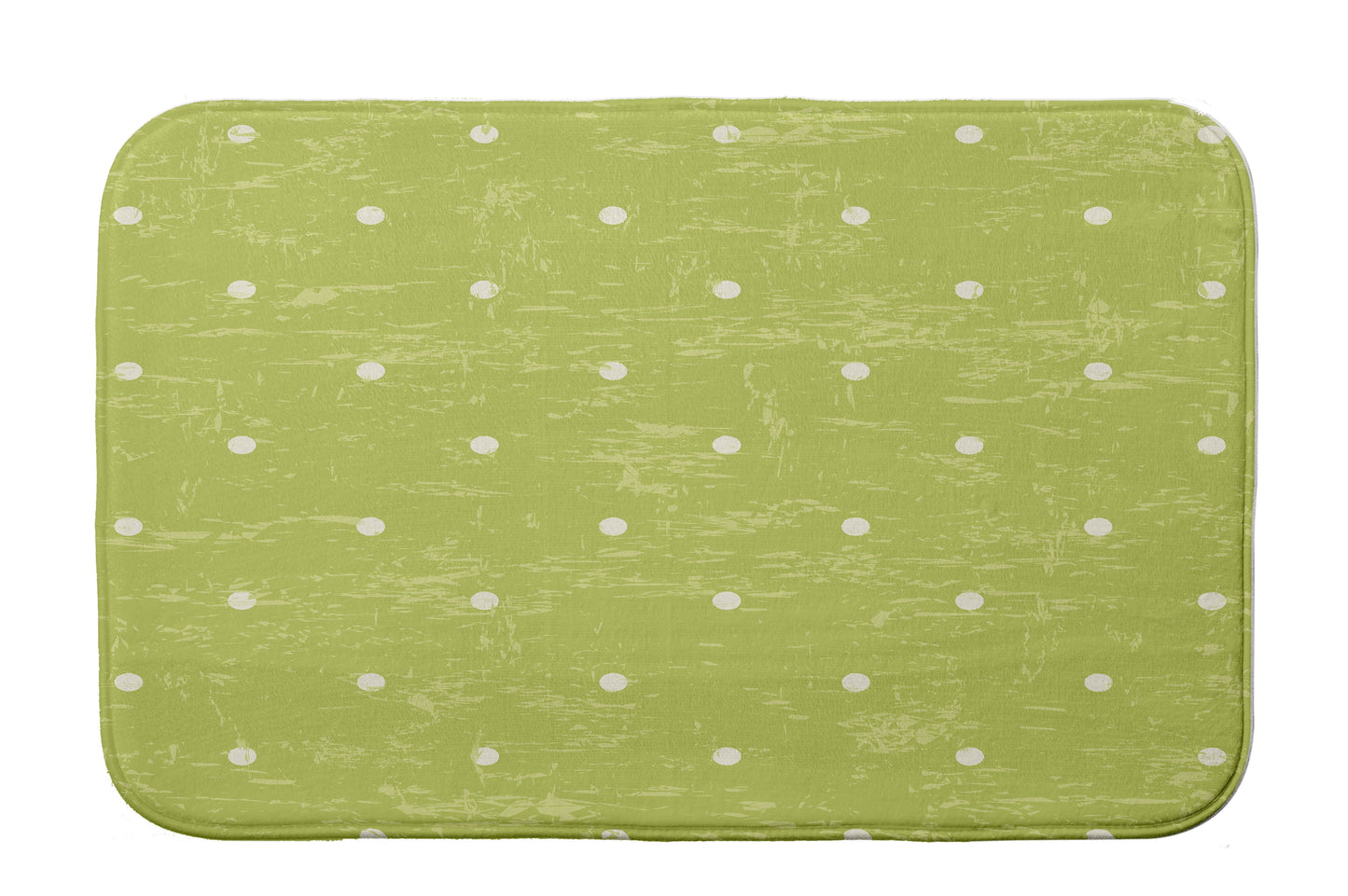 Simply Daisy 34" x 21" Plush Microfiber Green Dorothy Dot Bath Mat