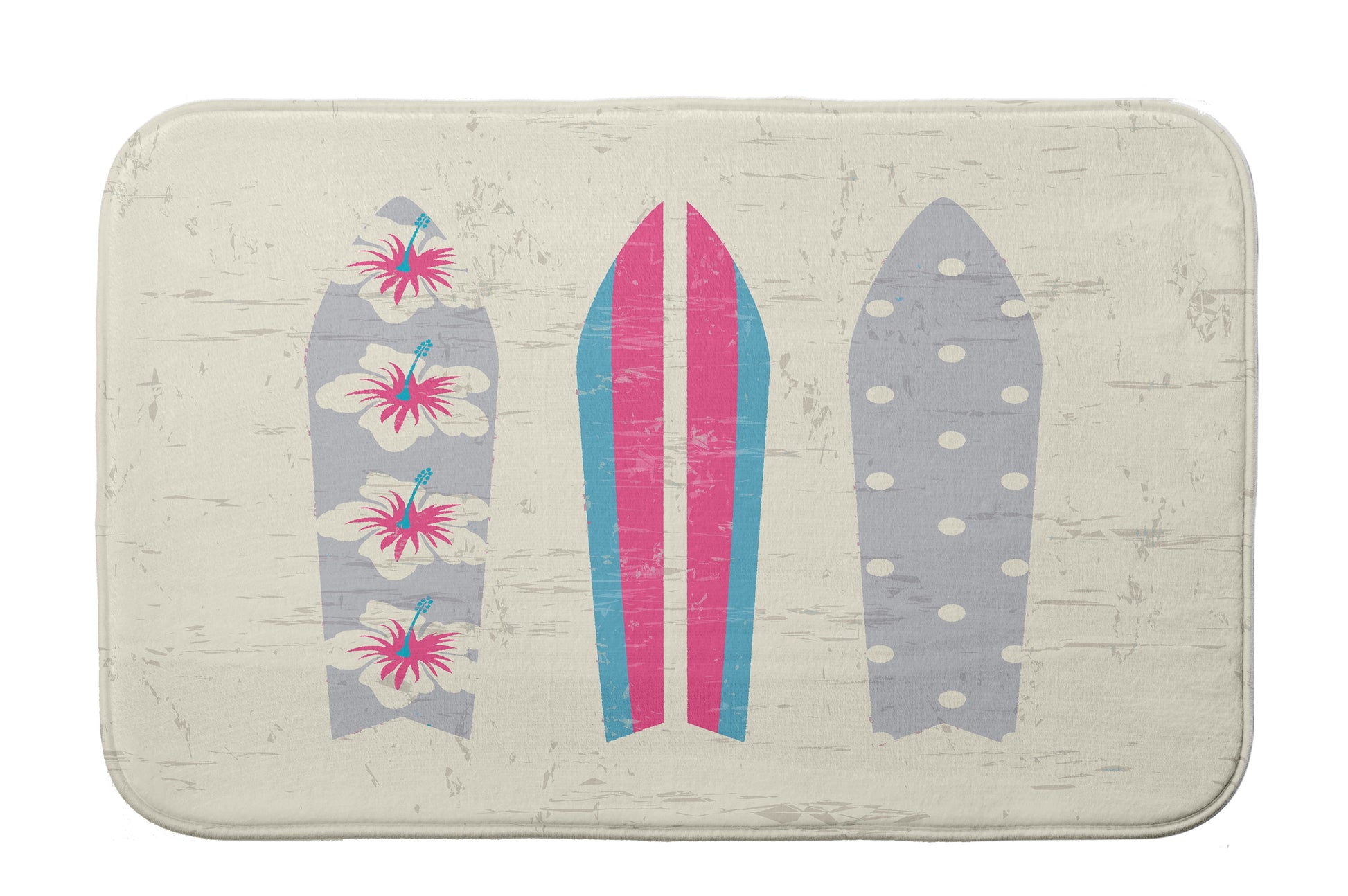 Simply Daisy 34" x 21" Plush Microfiber Grey-Pink Triple Surf Bath Mat