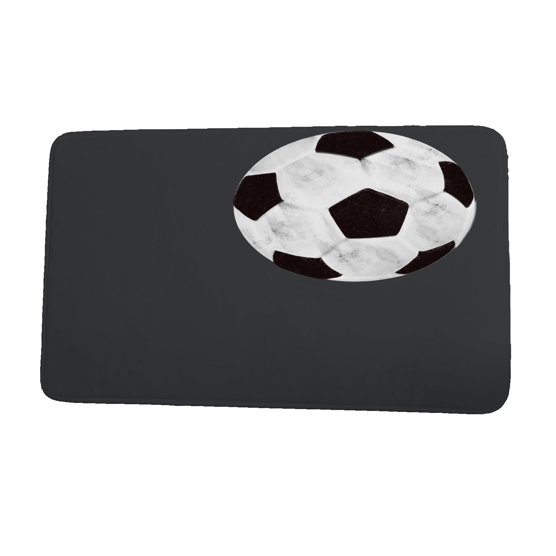 Simply Daisy 34" x 21" Plush Microfiber Grey Soccer Ball Bath Mat