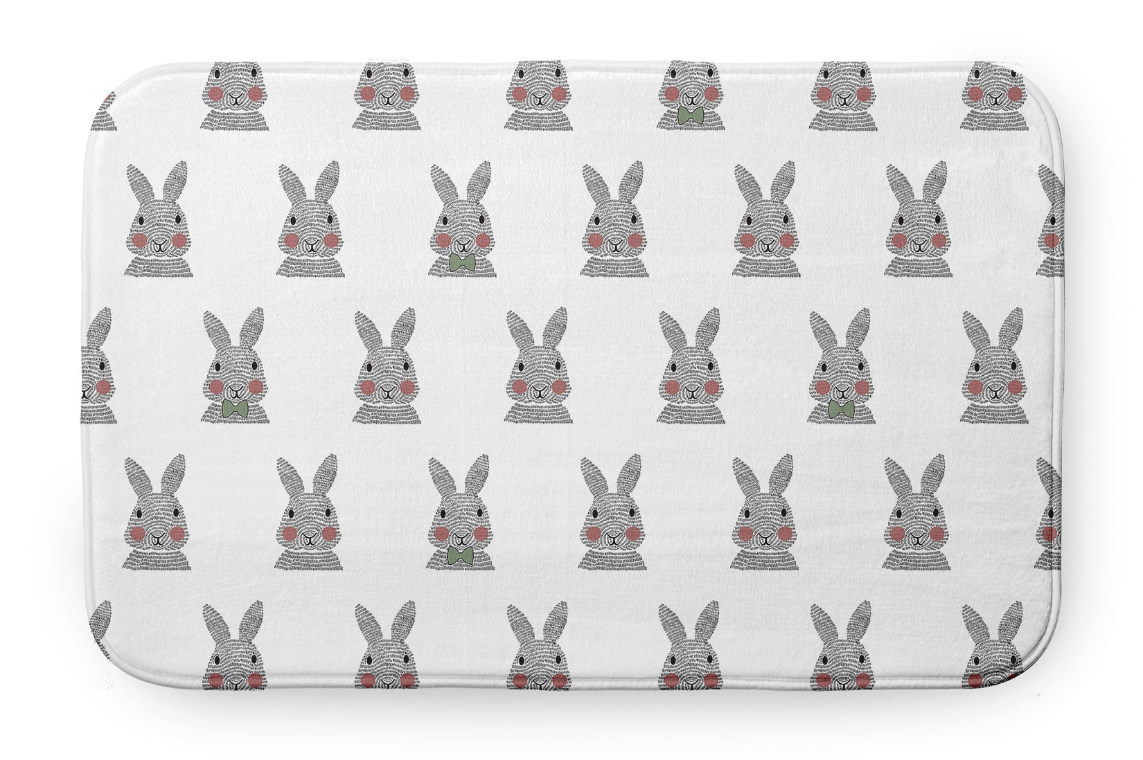 Simply Daisy 34" x 21" Plush Microfiber Laurel Tree Green Bunny Fluffle Easter Bath Mat