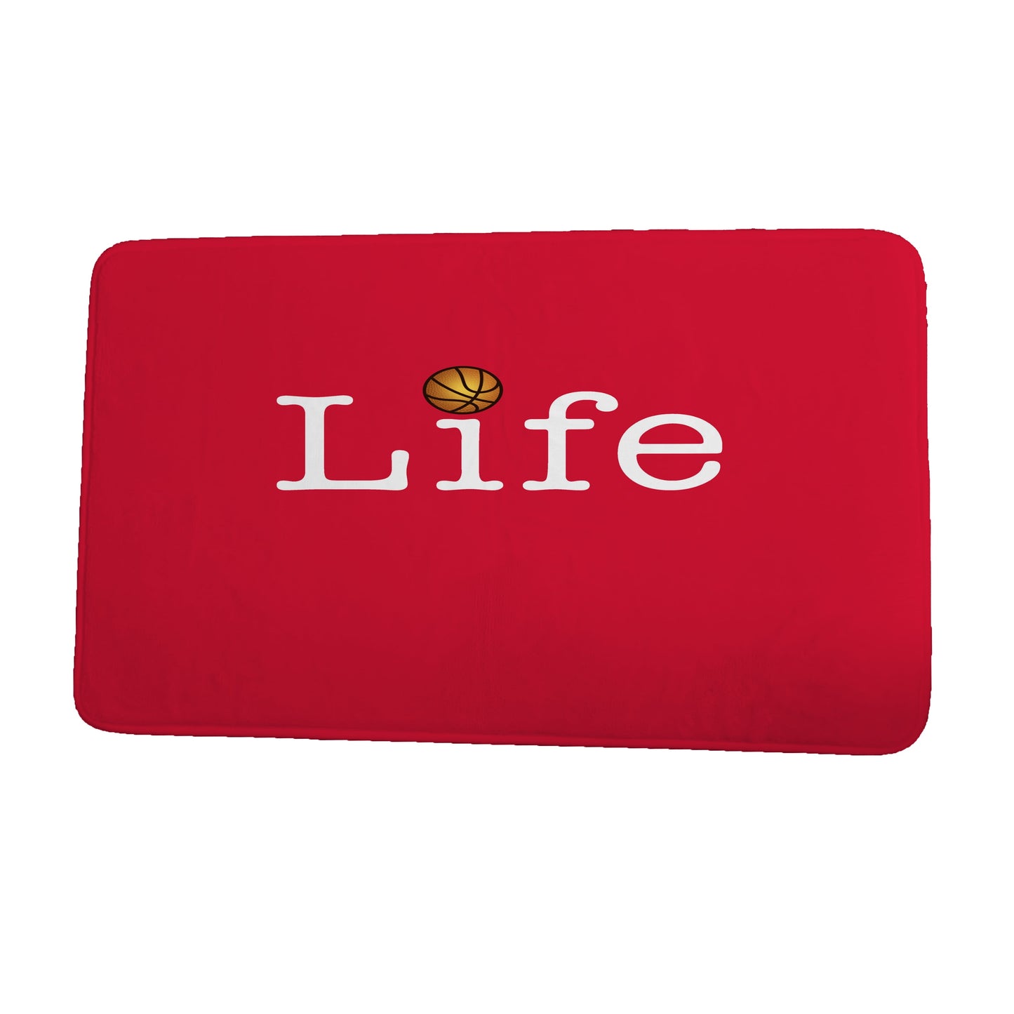 Simply Daisy 34" x 21" Plush Microfiber Red Life + Ball Bath Mat