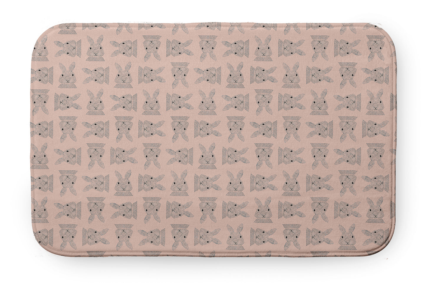 Simply Daisy 34" x 21" Plush Microfiber Sunwashed Red Criss Cross Bunnies Easter Bath Mat