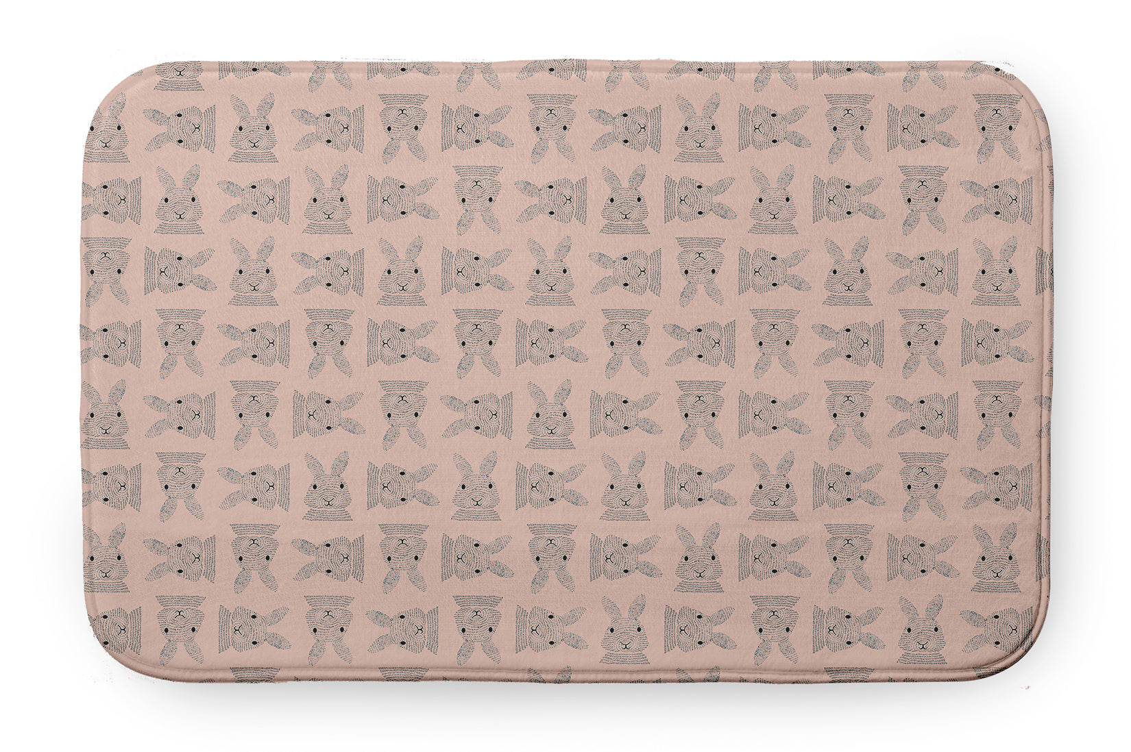 Simply Daisy 34" x 21" Plush Microfiber Sunwashed Red Criss Cross Bunnies Easter Bath Mat