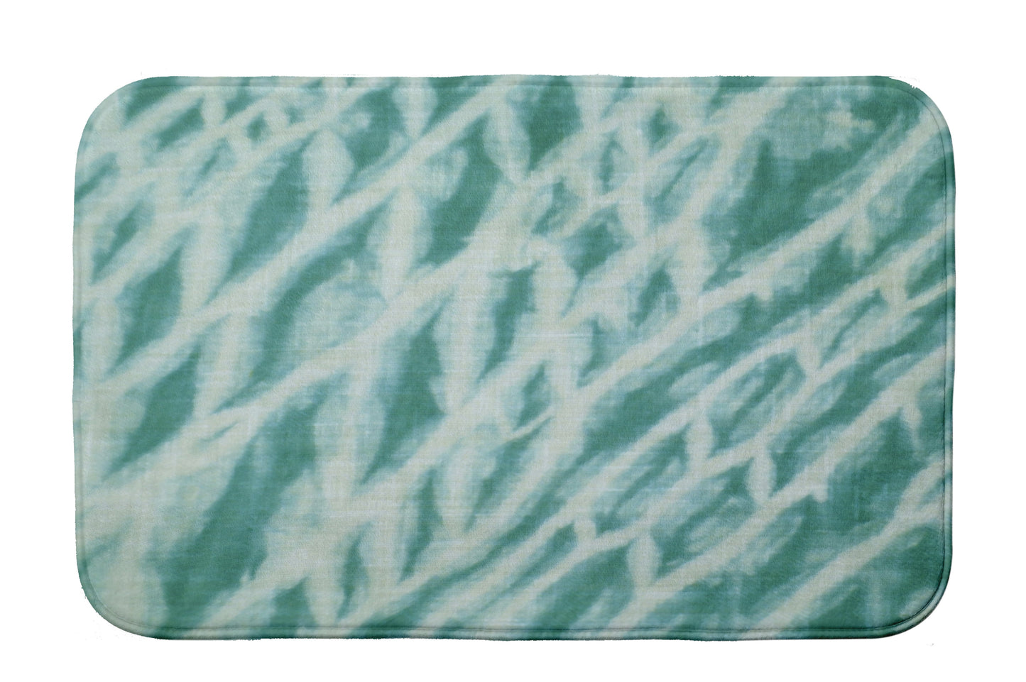Simply Daisy 34" x 21" Plush Microfiber Teal Shibori Stripe Bath Mat