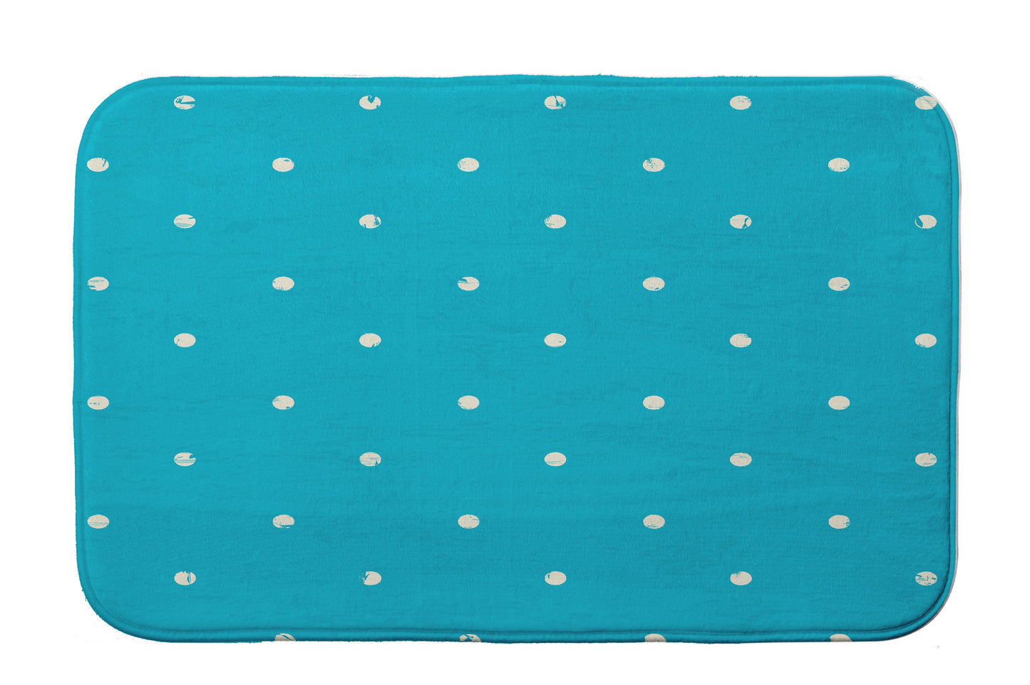 Simply Daisy 34" x 21" Plush Microfiber Turquoise Dorothy Dot Bath Mat
