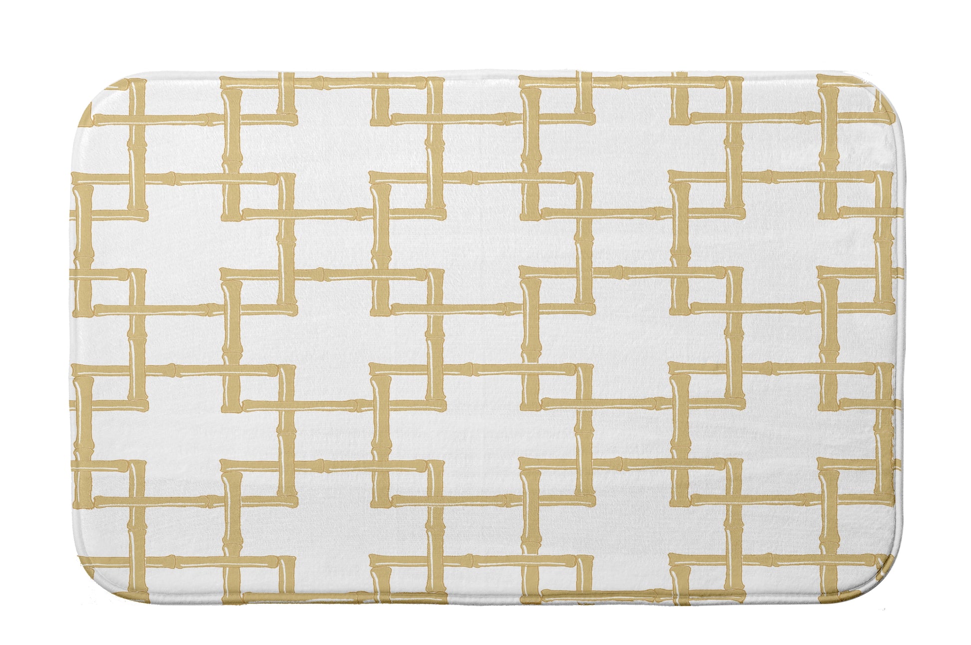 Simply Daisy 34" x 21" Plush Microfiber Yellow Bamboo Bath Mat