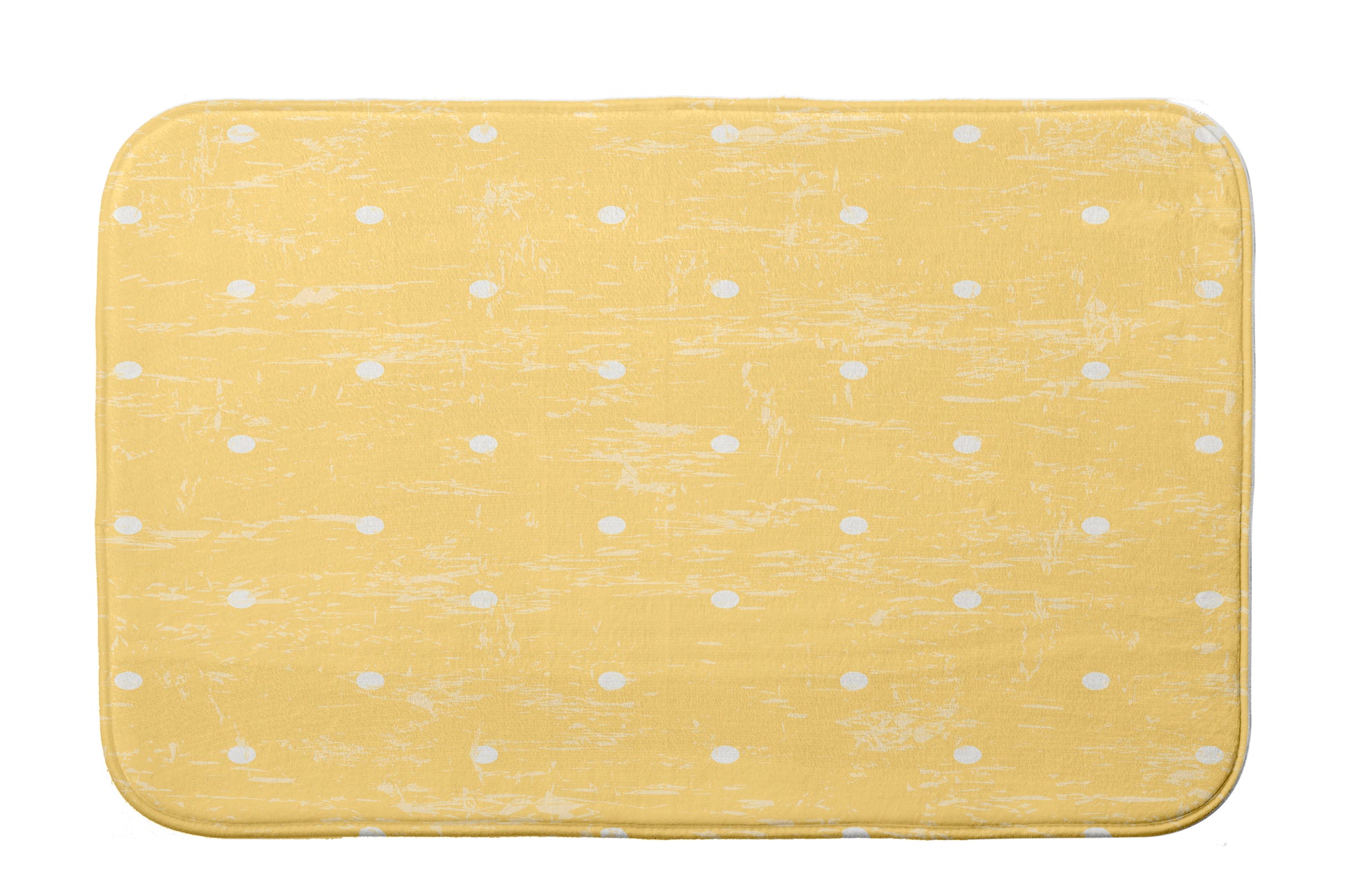 Simply Daisy 34" x 21" Plush Microfiber Yellow Dorothy Dot Bath Mat
