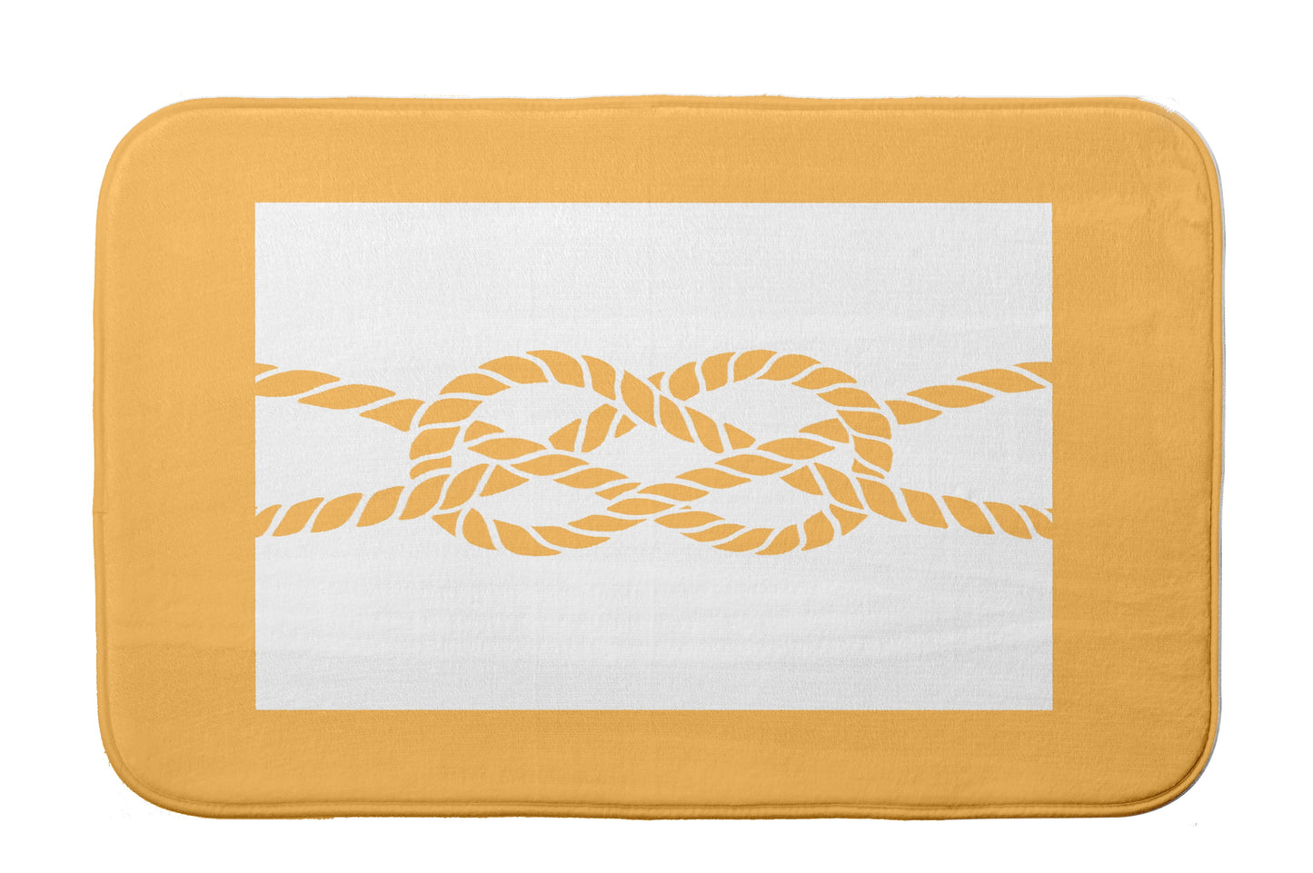 Simply Daisy 34" x 21" Plush Microfiber Yellow Nautical Knot Bath Mat