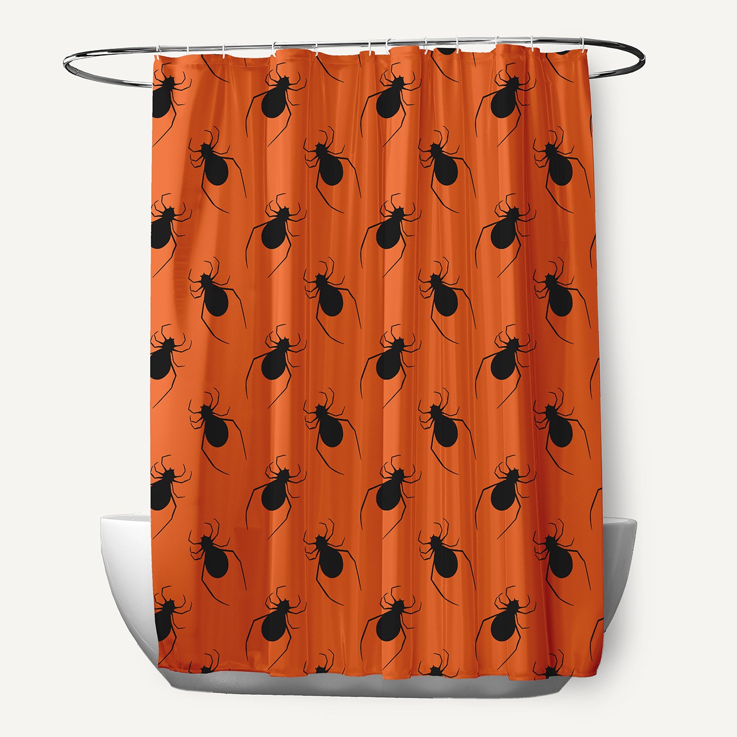 Simply Daisy 70" W x 73" H Spider Pattern Polyester Shower Curtain, Dusty Orange