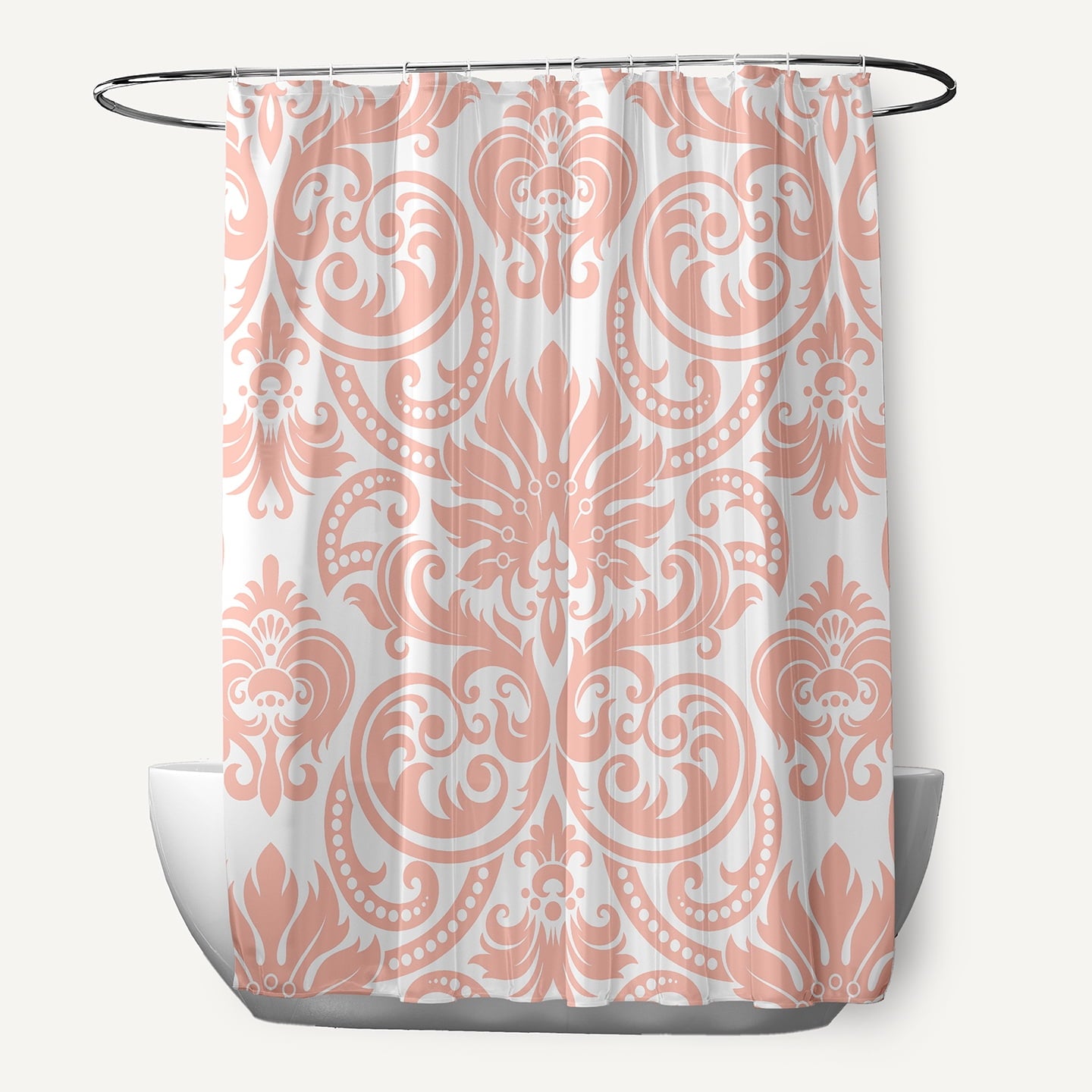 Simply Daisy 70" W x 73" L Alexys Polyester Shower Curtain, Blush [1 Ct]