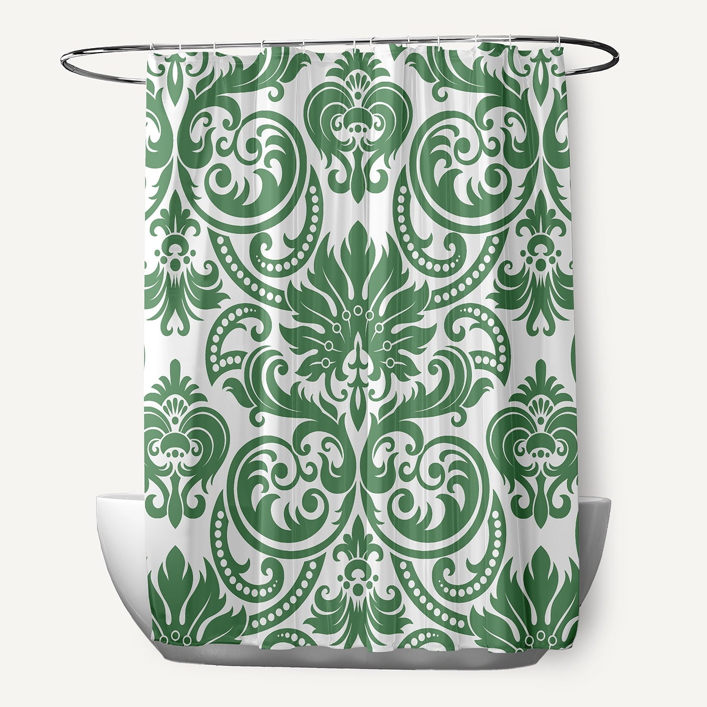 Simply Daisy 70" W x 73" L Alexys Polyester Shower Curtain, Green [1 Ct]