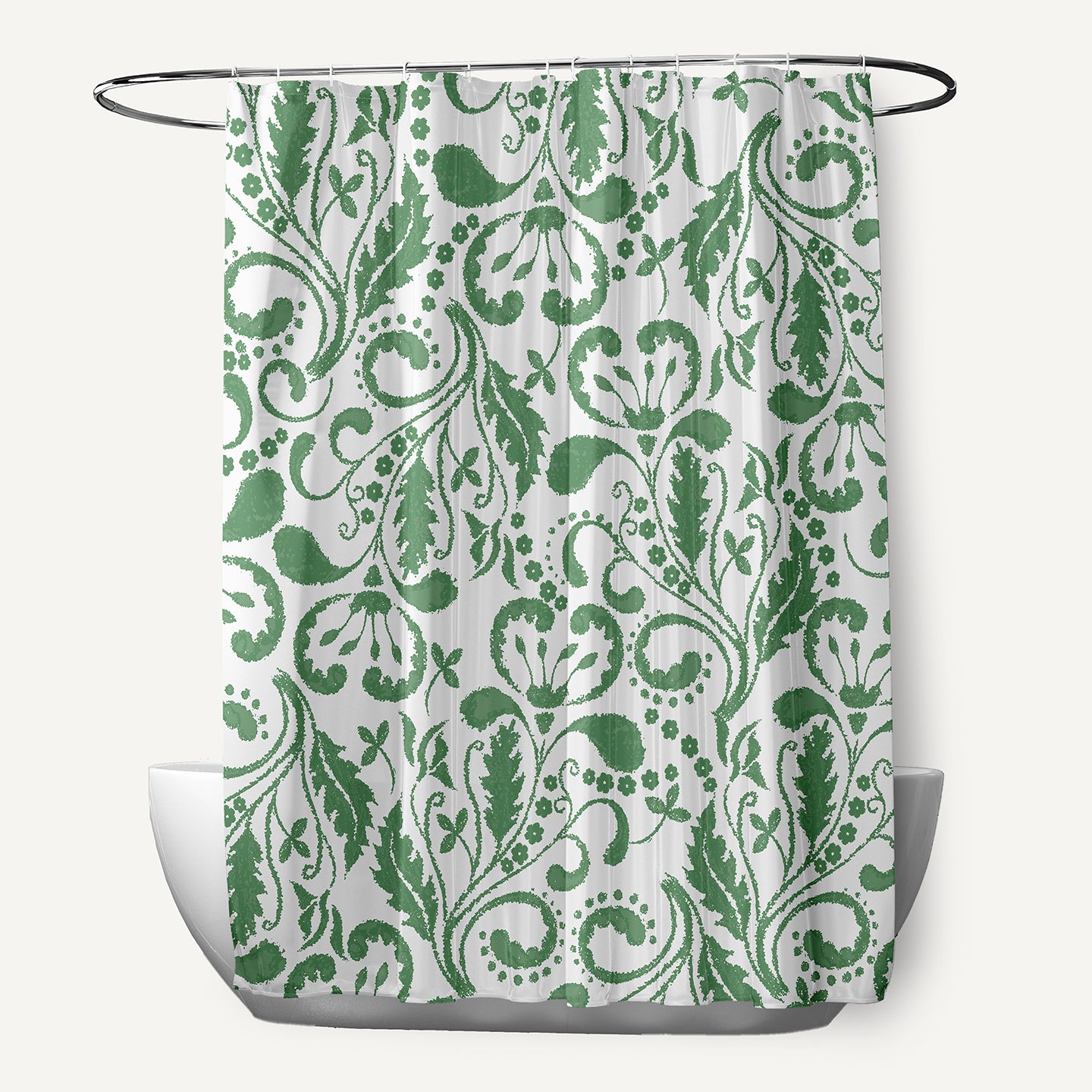 Simply Daisy 70" W x 73" L Aurora Polyester Shower Curtain, Green [1 Ct]