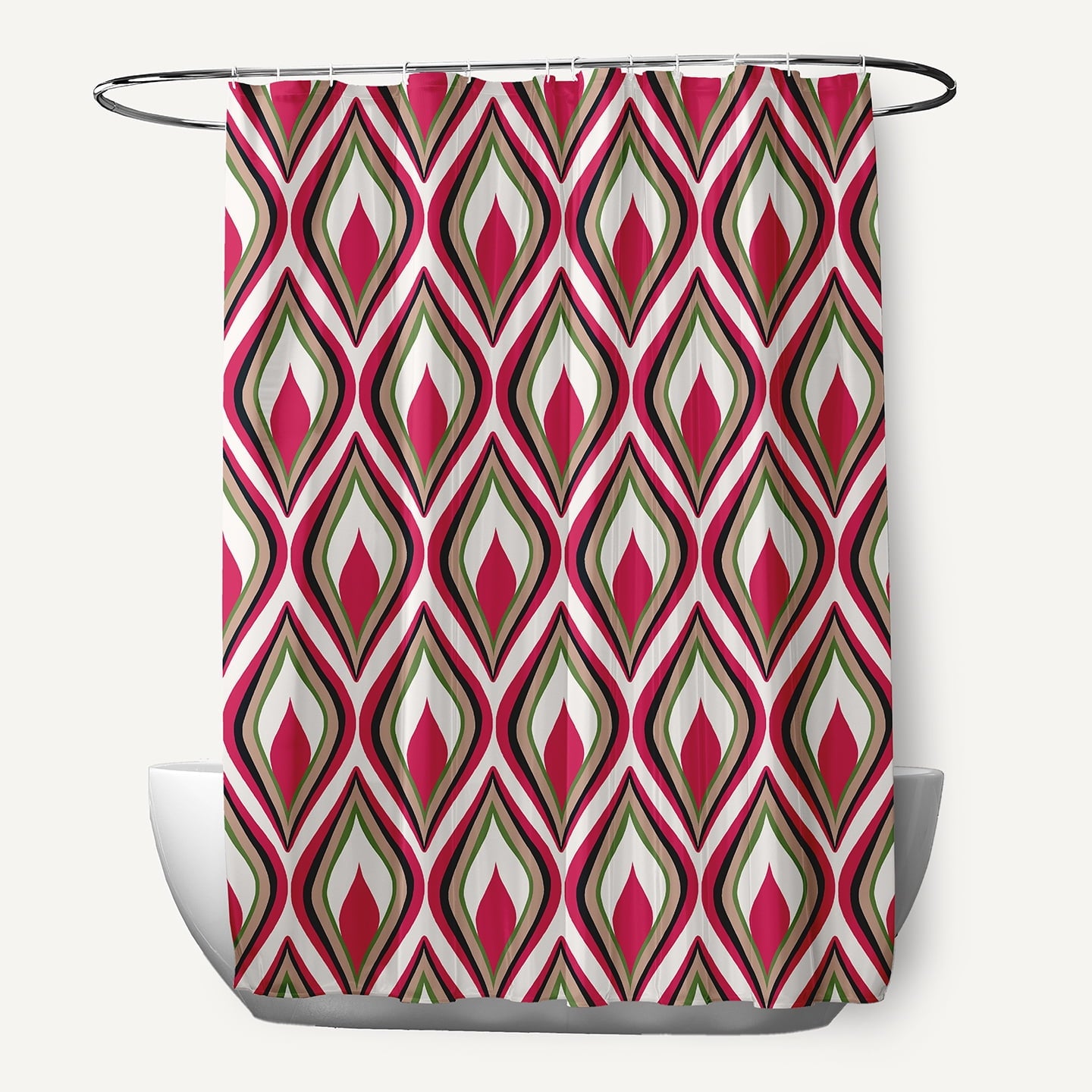 Simply Daisy 70" W x 73" L Feathers Polyester Shower Curtain, Fuschia [1 Ct]