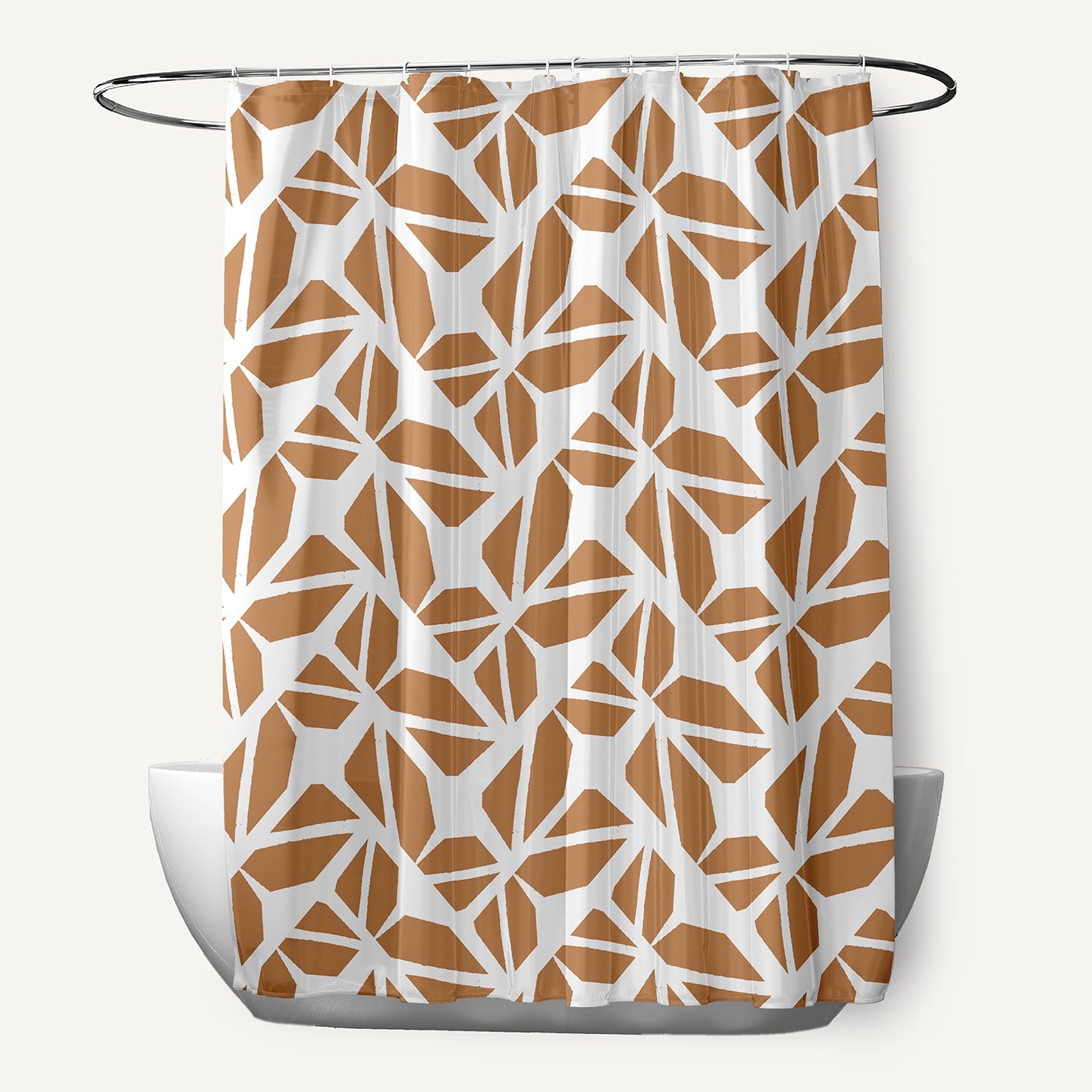 Simply Daisy 70" W x 73" L Kaleidoscope Graffiti Polyester Shower Curtain, Caramel [1 Ct]
