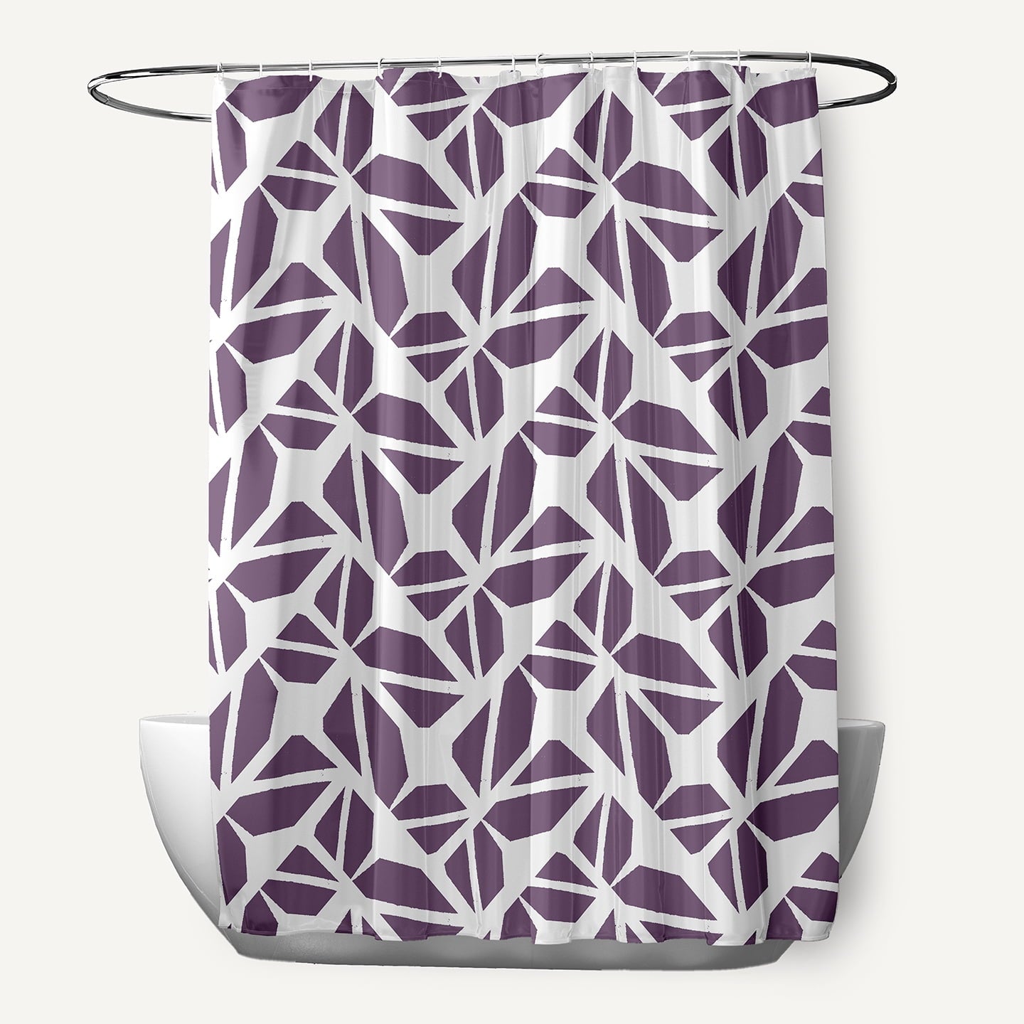 Simply Daisy 70" W x 73" L Kaleidoscope Graffiti Polyester Shower Curtain, Larkspur [1 Ct]