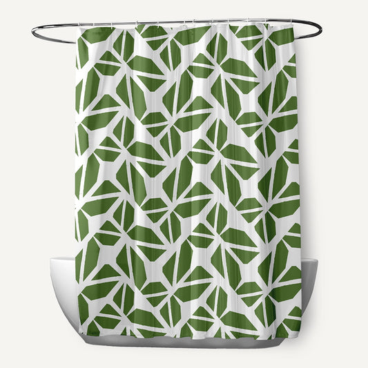Simply Daisy 70" W x 73" L Kaleidoscope Graffiti Polyester Shower Curtain, Scallion [1 Ct]