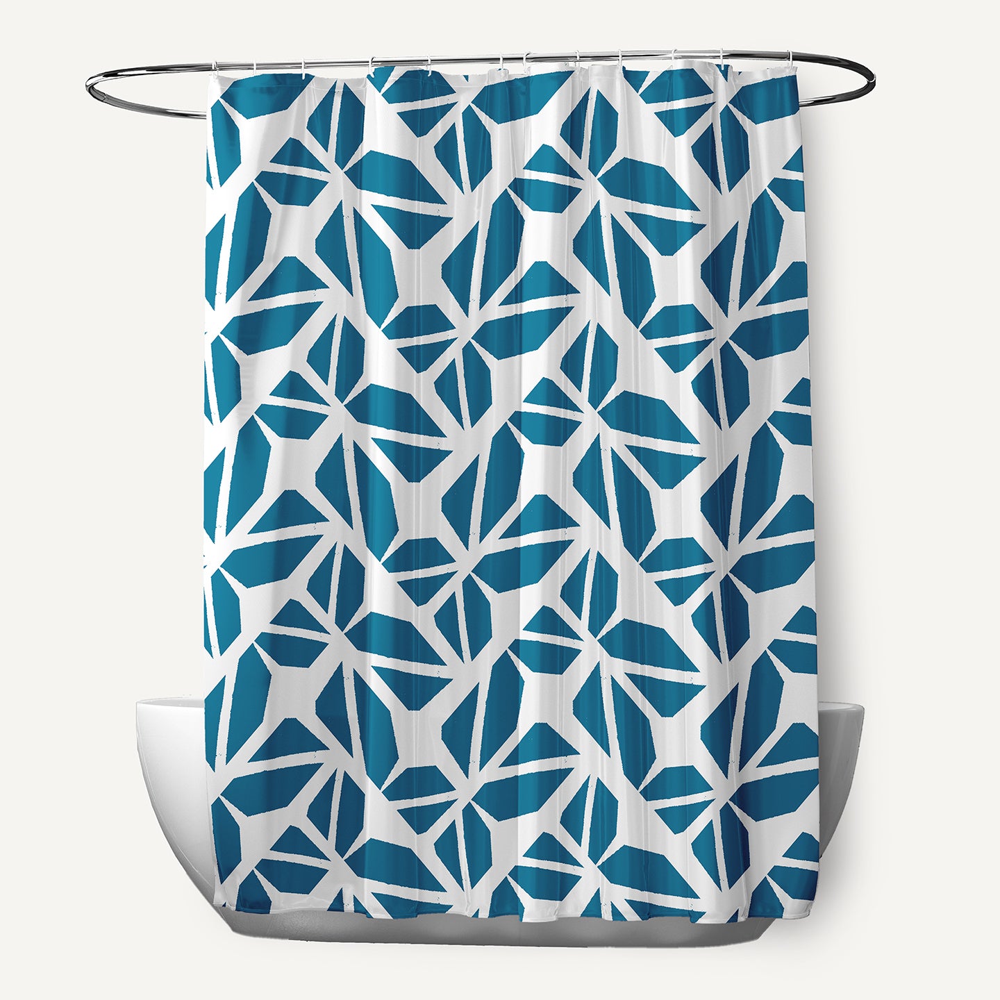 Simply Daisy 70" W x 73" L Kaleidoscope Graffiti Polyester Shower Curtain, Unreal Teal [1 Ct]