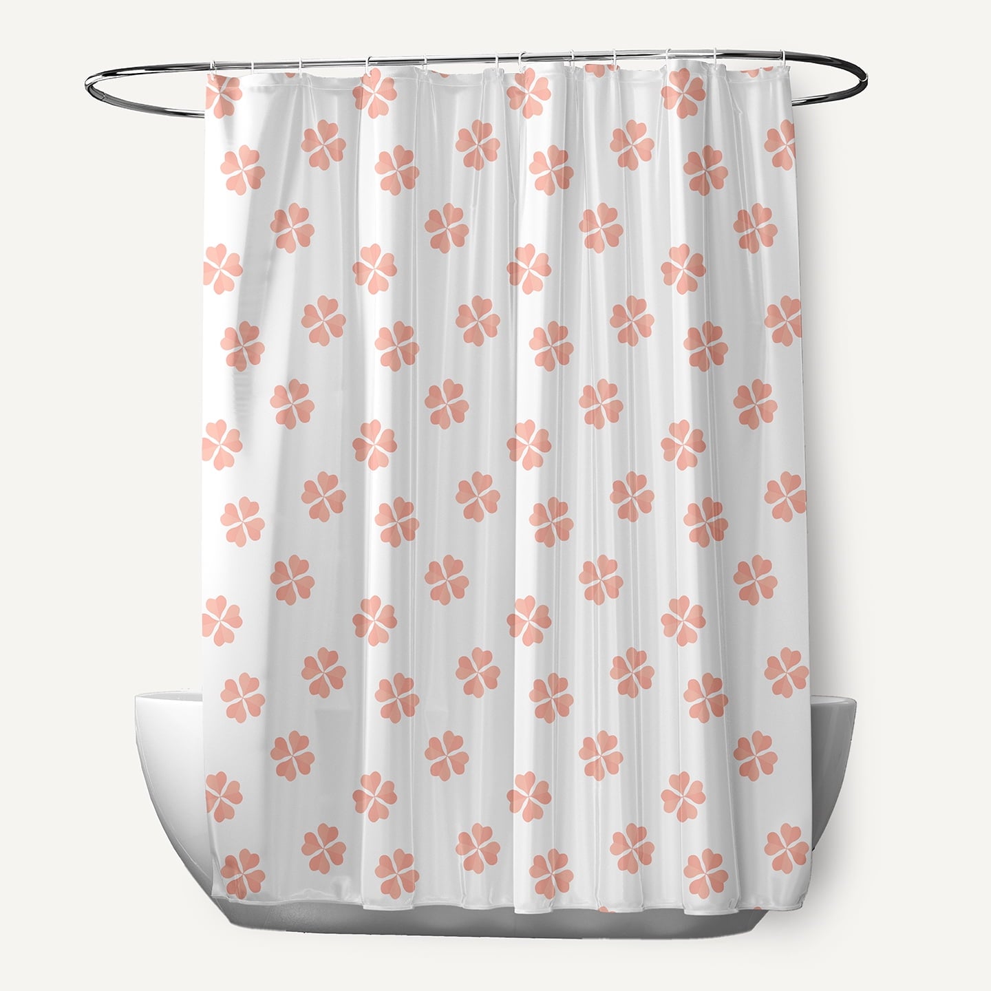 Simply Daisy 70" W x 73" L Lucky Patch Polyester Shower Curtain, Sunwashed Red [1 Ct]