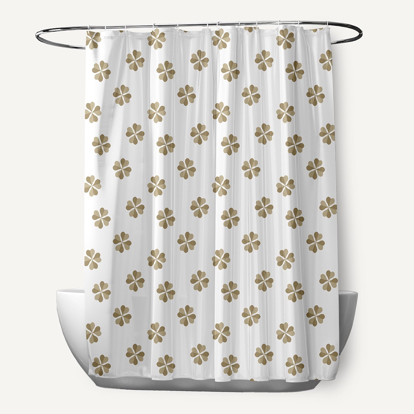 Simply Daisy 70" W x 73" L Lucky Patch Polyester Shower Curtain, Sustainable Green [1 Ct]
