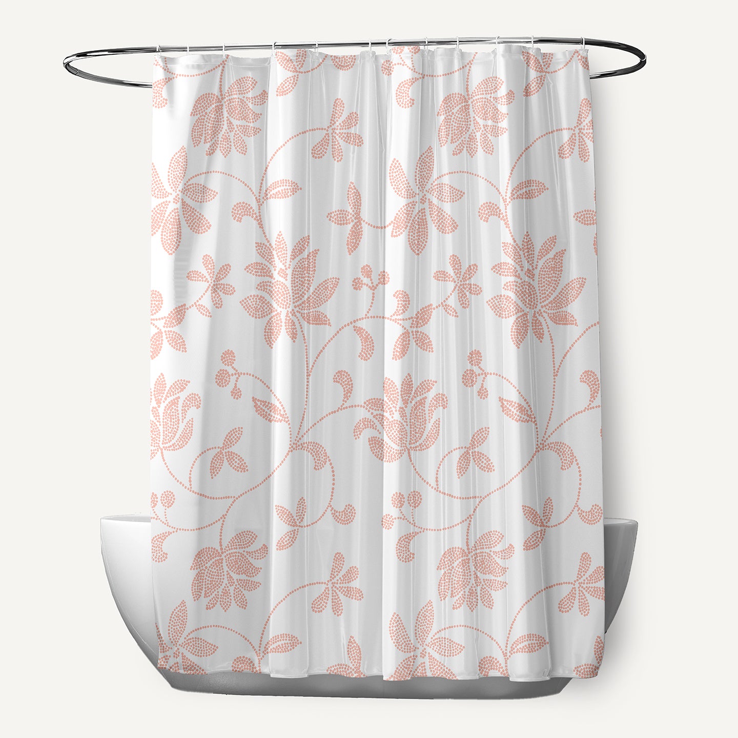Simply Daisy 70" W x 73" L Traditional Floral Polyester Shower Curtain, Blush [1 Ct]
