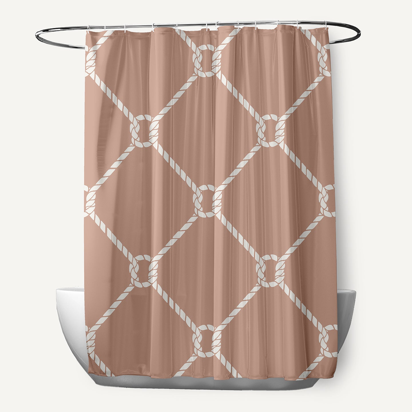 Simply Daisy Ahoy! Mauve 70" w x 73" h Polyester Shower Curtain, Mauve