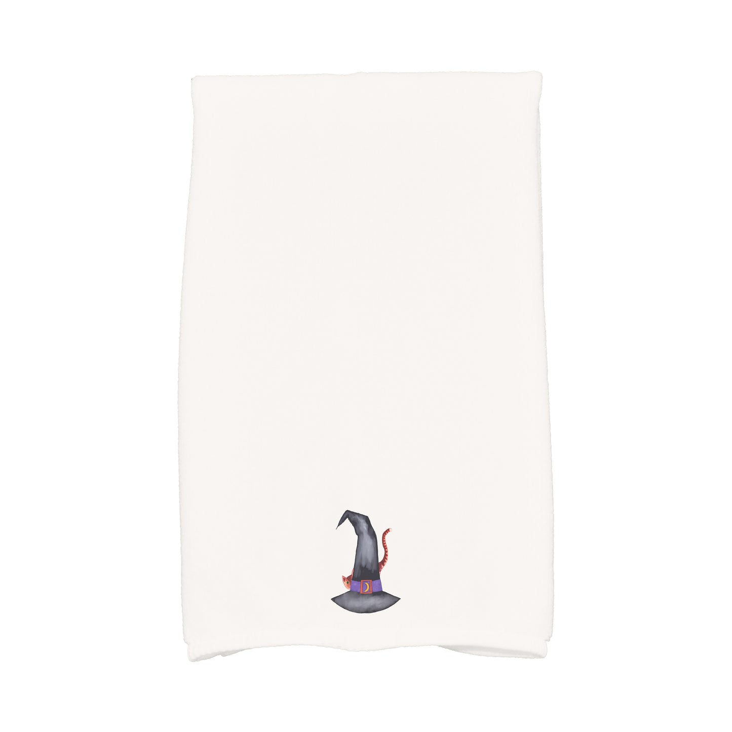 Simply Daisy Cat Behind the Hat 16x25 Inch Cream Halloween Print Kitchen Towel