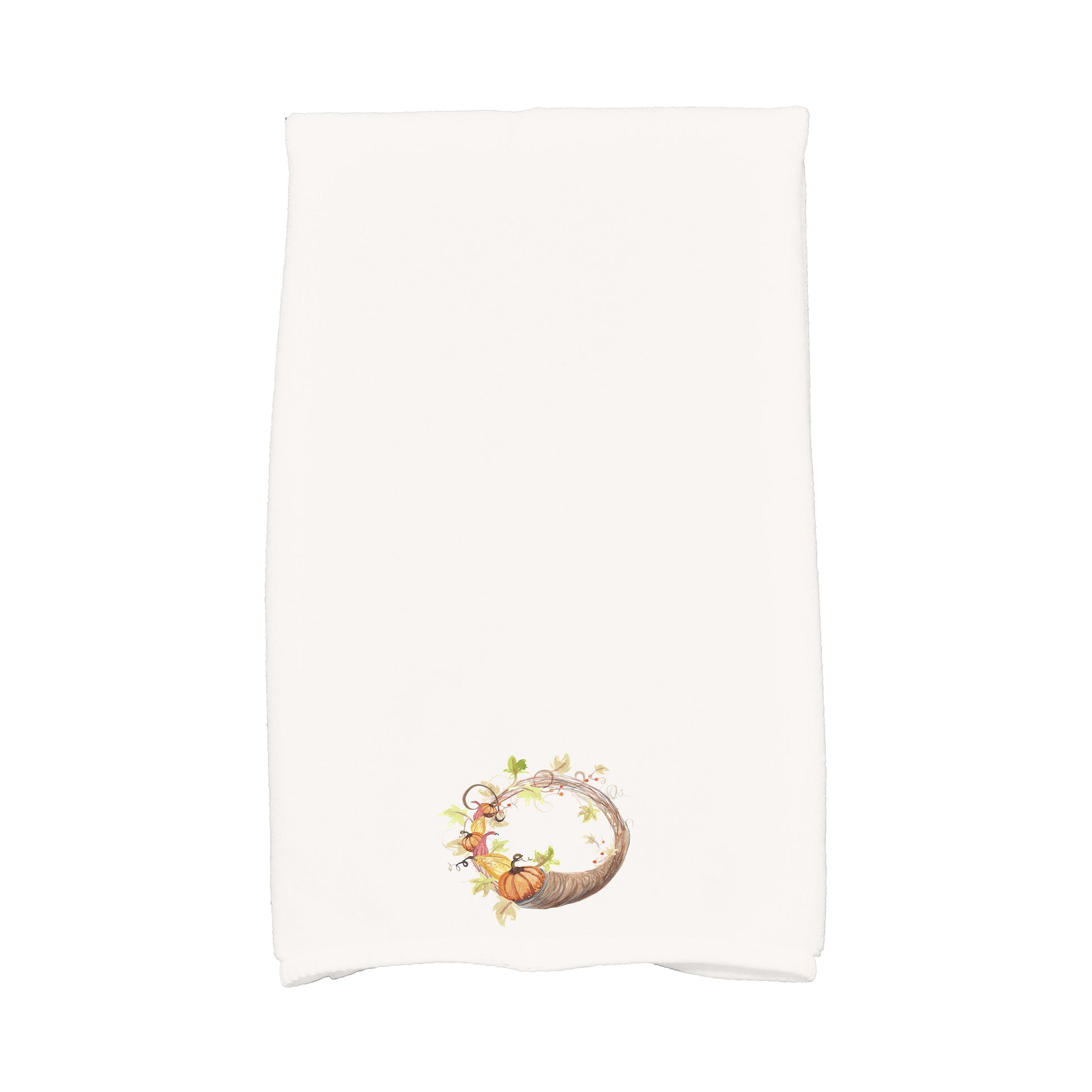 Simply Daisy Cornicopia Wreath 16 x 25 Inch Cream Fall Print Kitchen Towel