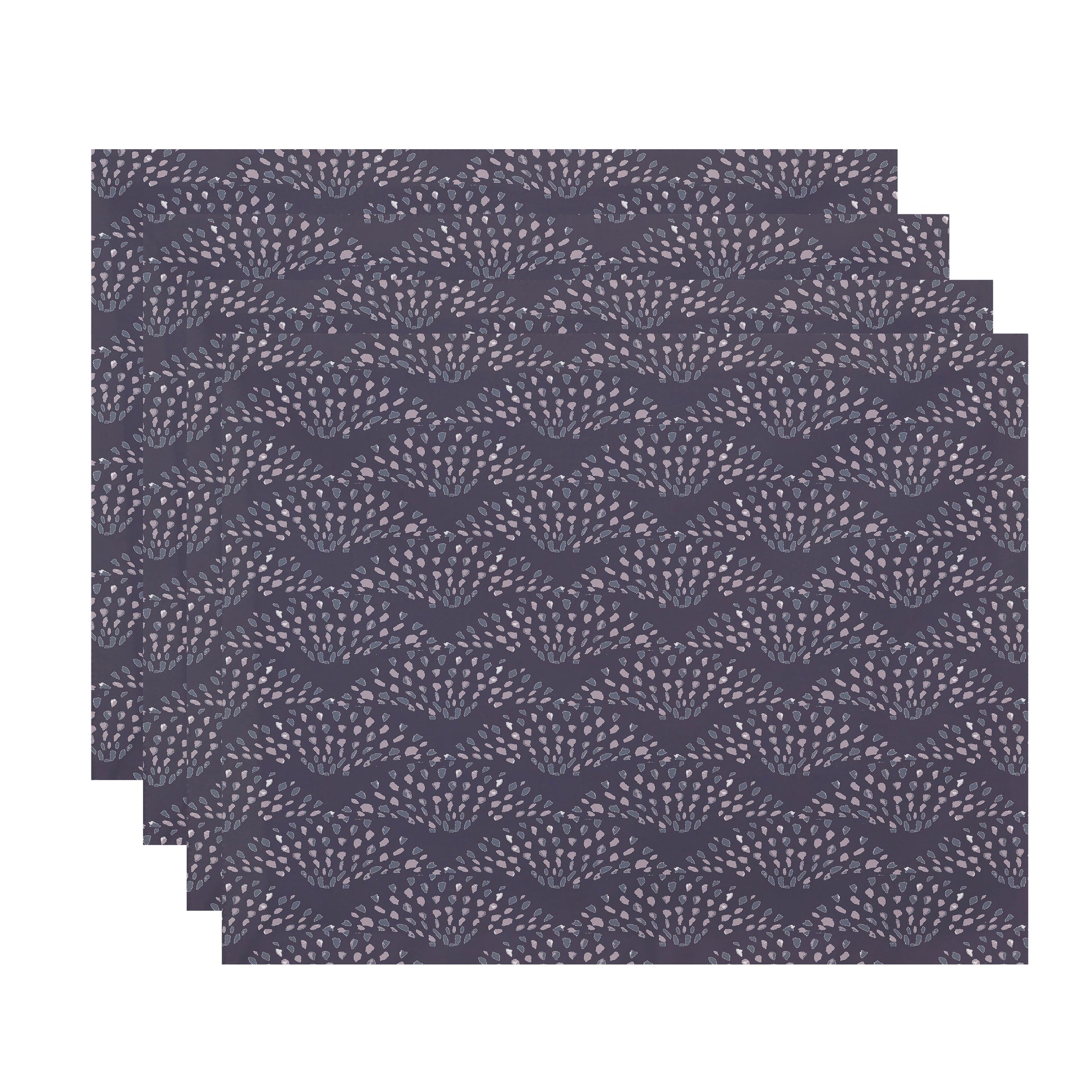 Simply Daisy Fan Dance 18 x 14 Inch Purple Geometric Print Placemat (Set of 4)