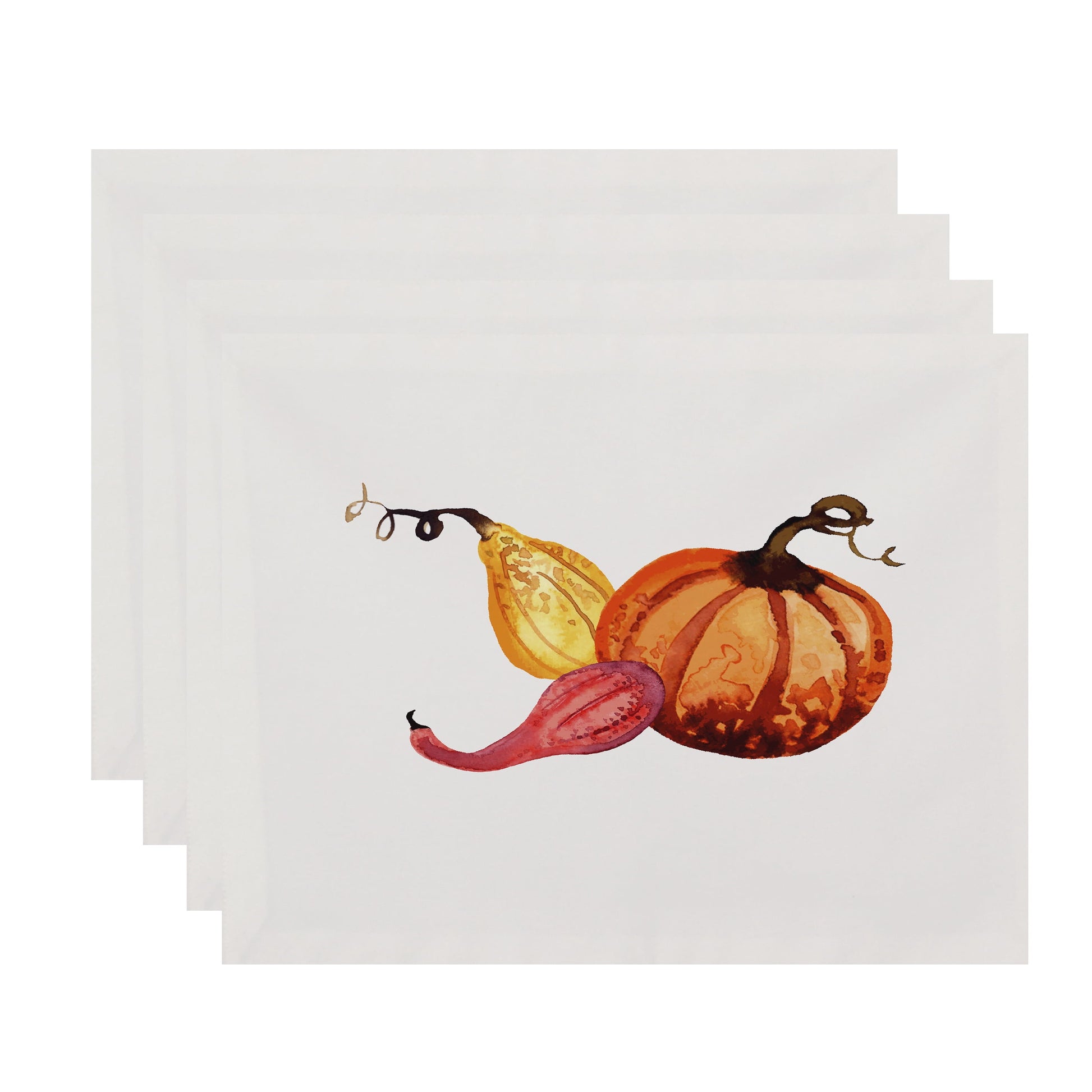 Simply Daisy Gourd Pile 18 x 14 Inch Cream Fall Print Placemat (Set of 4)