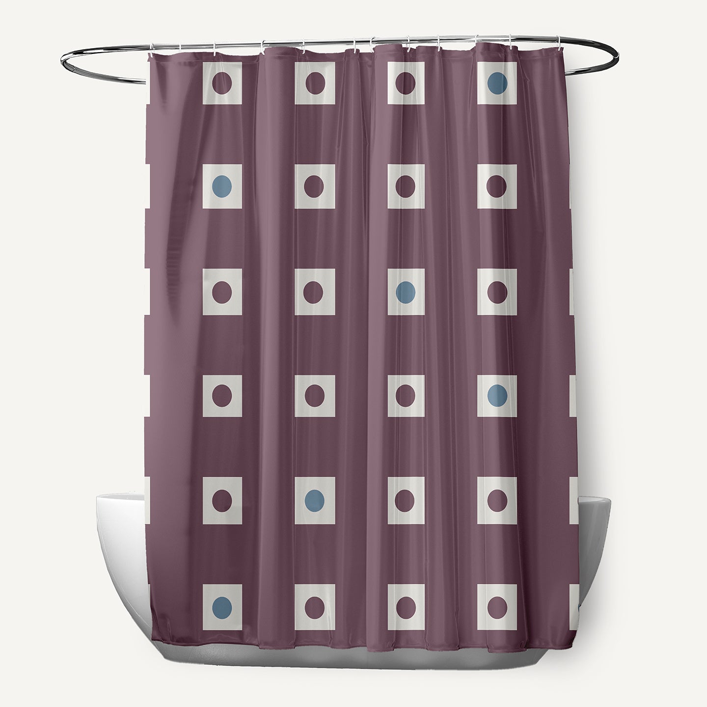 Simply Daisy Li'l Boxes Dusty Purple 70" w x 73" h Shower Curtain