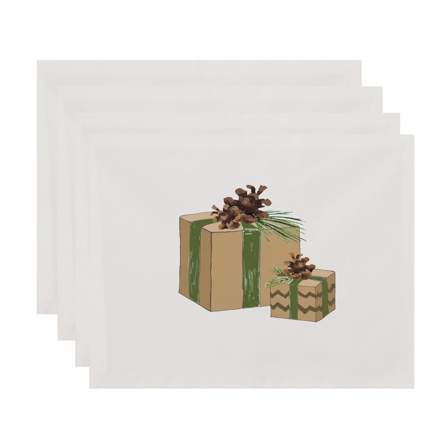 Simply Daisy Nature's Gift 18 x 14 Inch Off White Holiday Print Placemat (Set of 4)