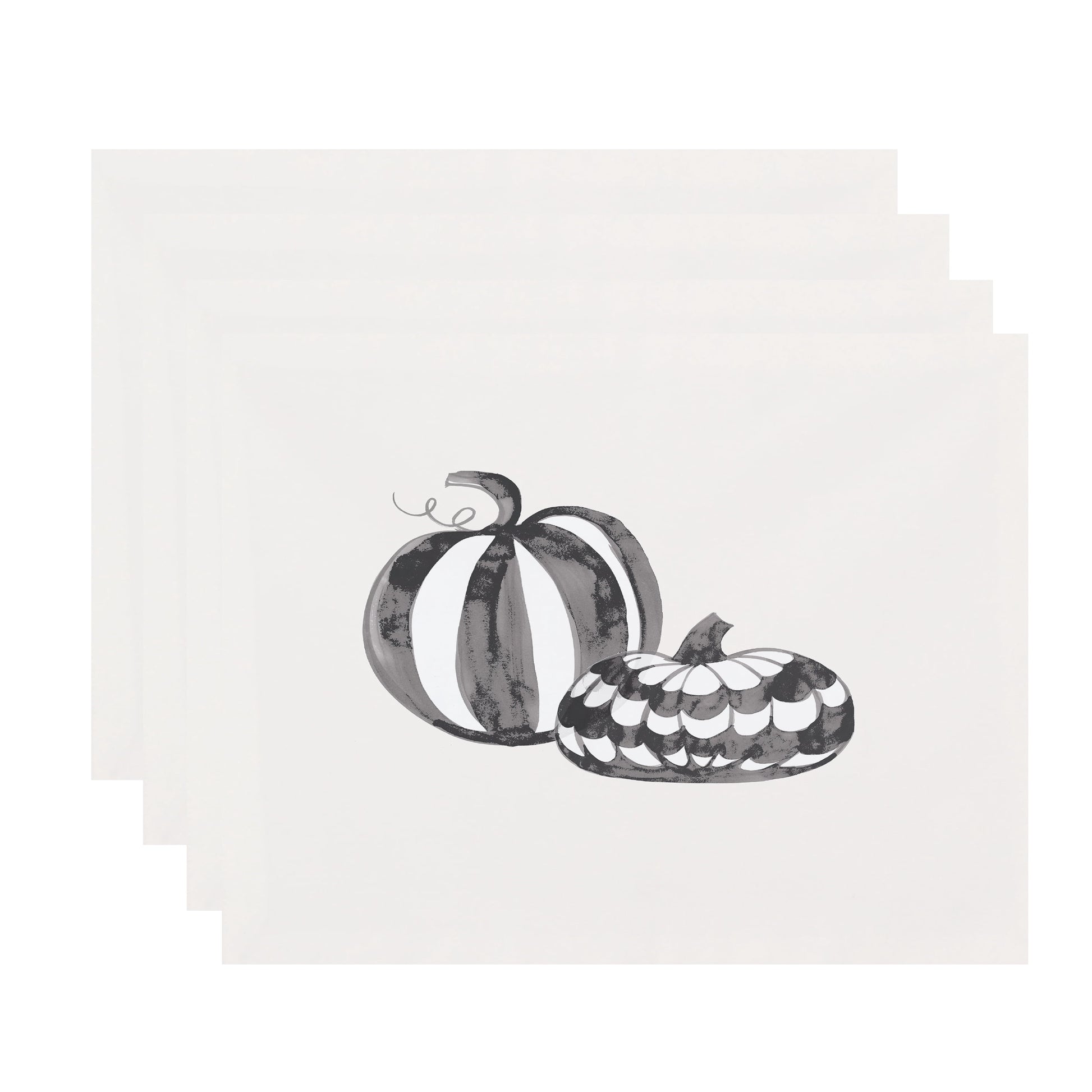Simply Daisy Pumpkin Duo 18x14 Inch Cream Halloween Print Placemat (Set of 4)