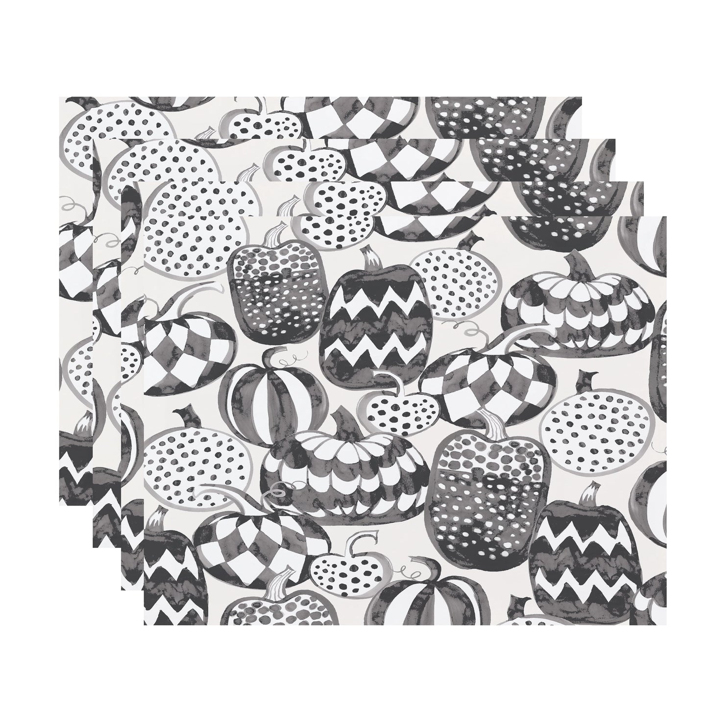 Simply Daisy Pumpkins Galore 18x14 Inch Cream Halloween Print Placemat (Set of 4)