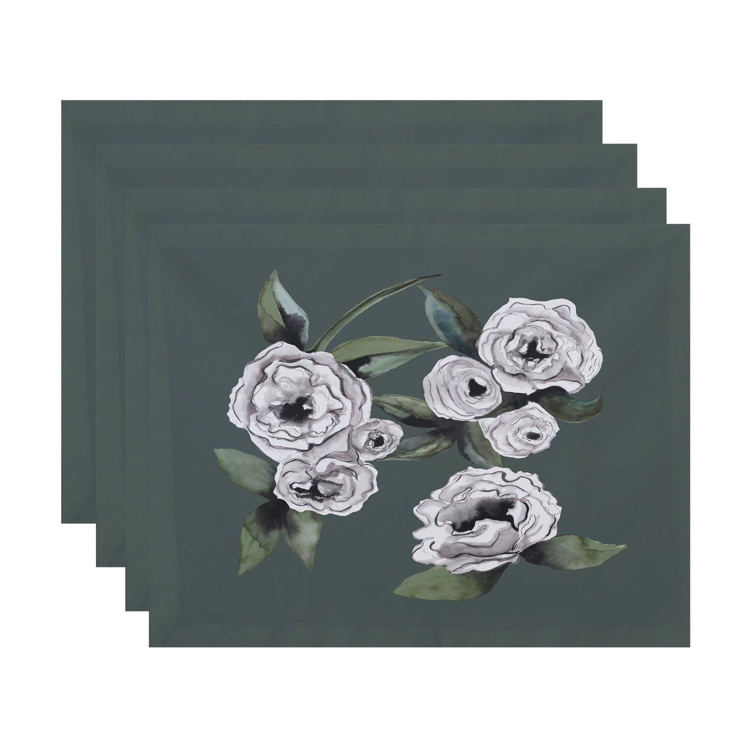 Simply Daisy Radiant Rose 18 x 14 Inch Green Floral Print Placemat (Set of 4)