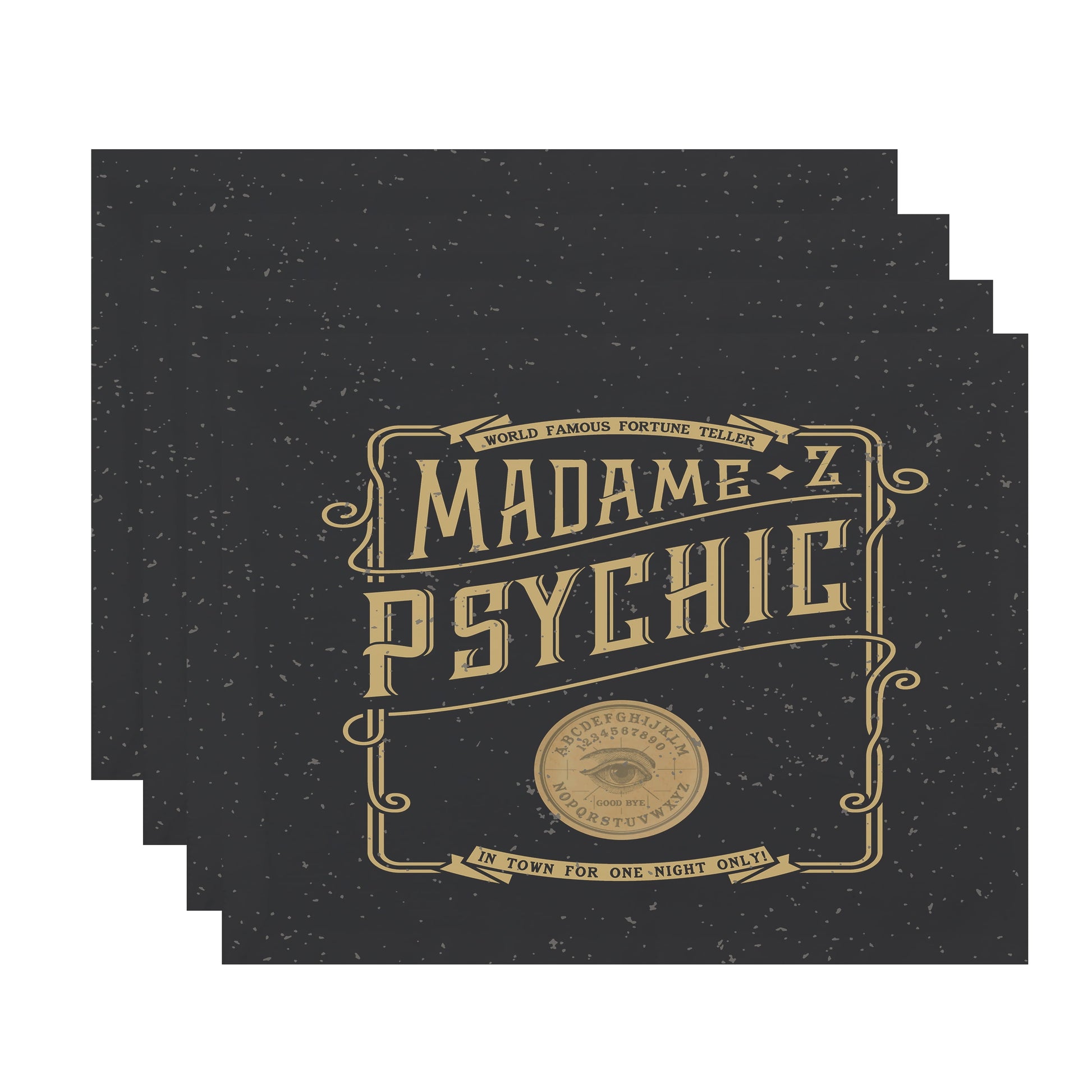 Simply Daisy The Psychic Eye 18x14 Inch Gold/Yellow Halloween Print Placemat (Set of 4)