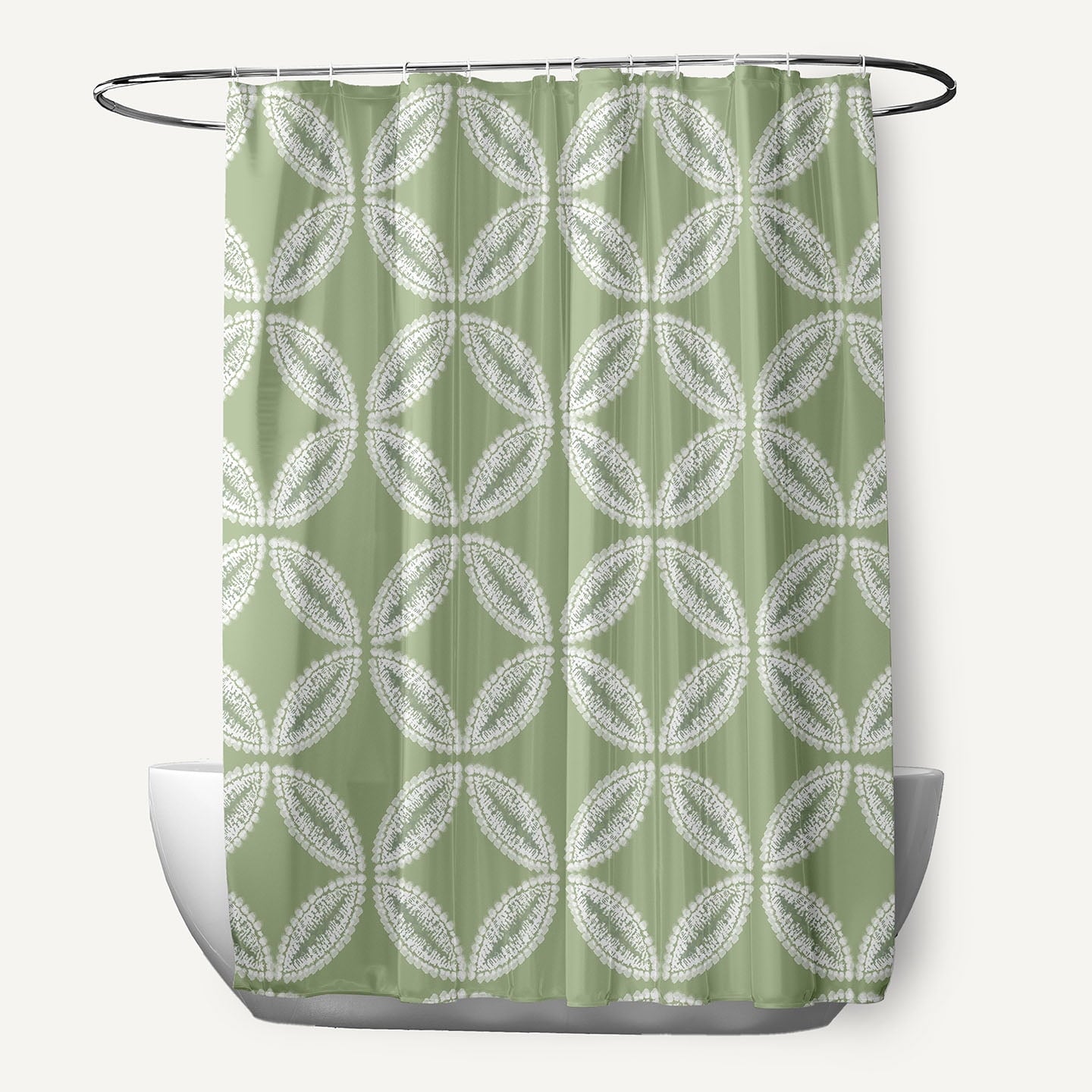 Simply Daisy Tidepool Polyester Polyester Shower Curtain, Green
