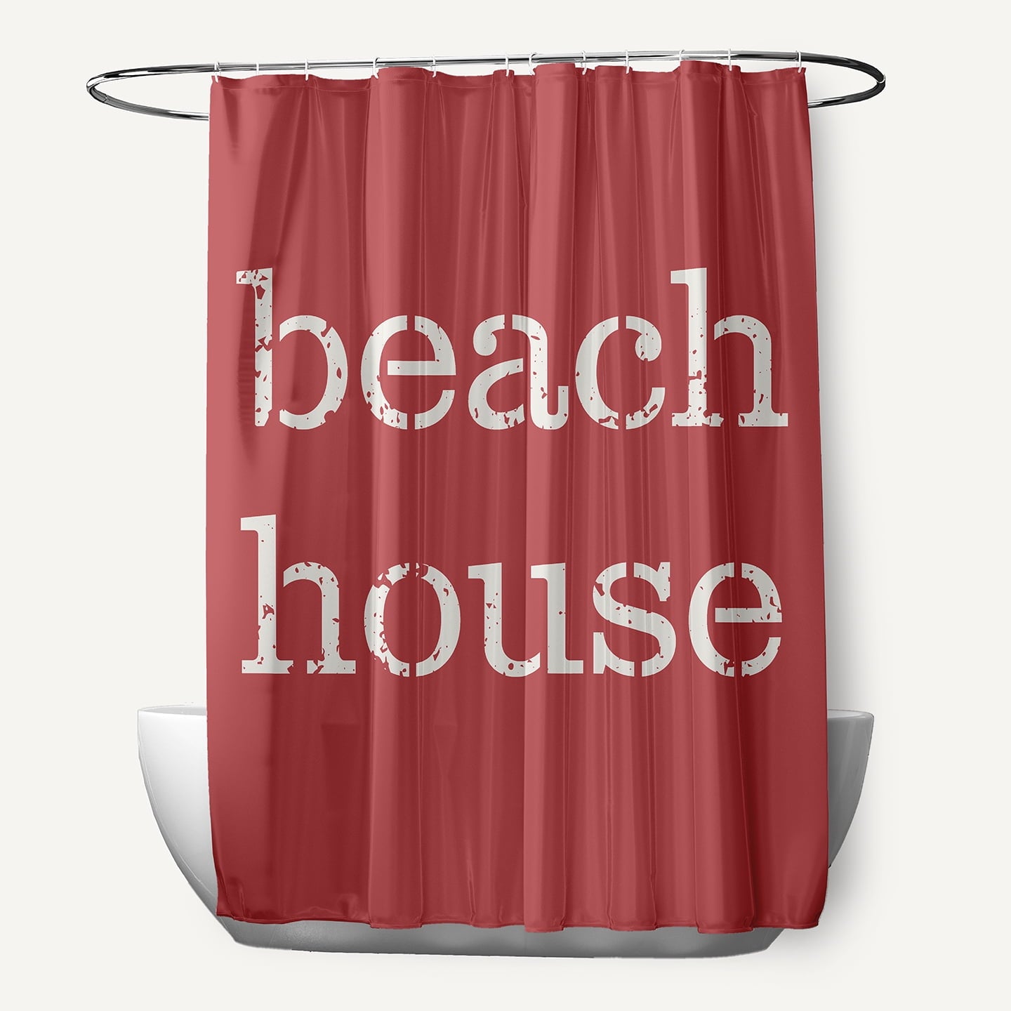 Simply Daisy beach House LiGonberry Red 70" w x 73" h Shower Curtain