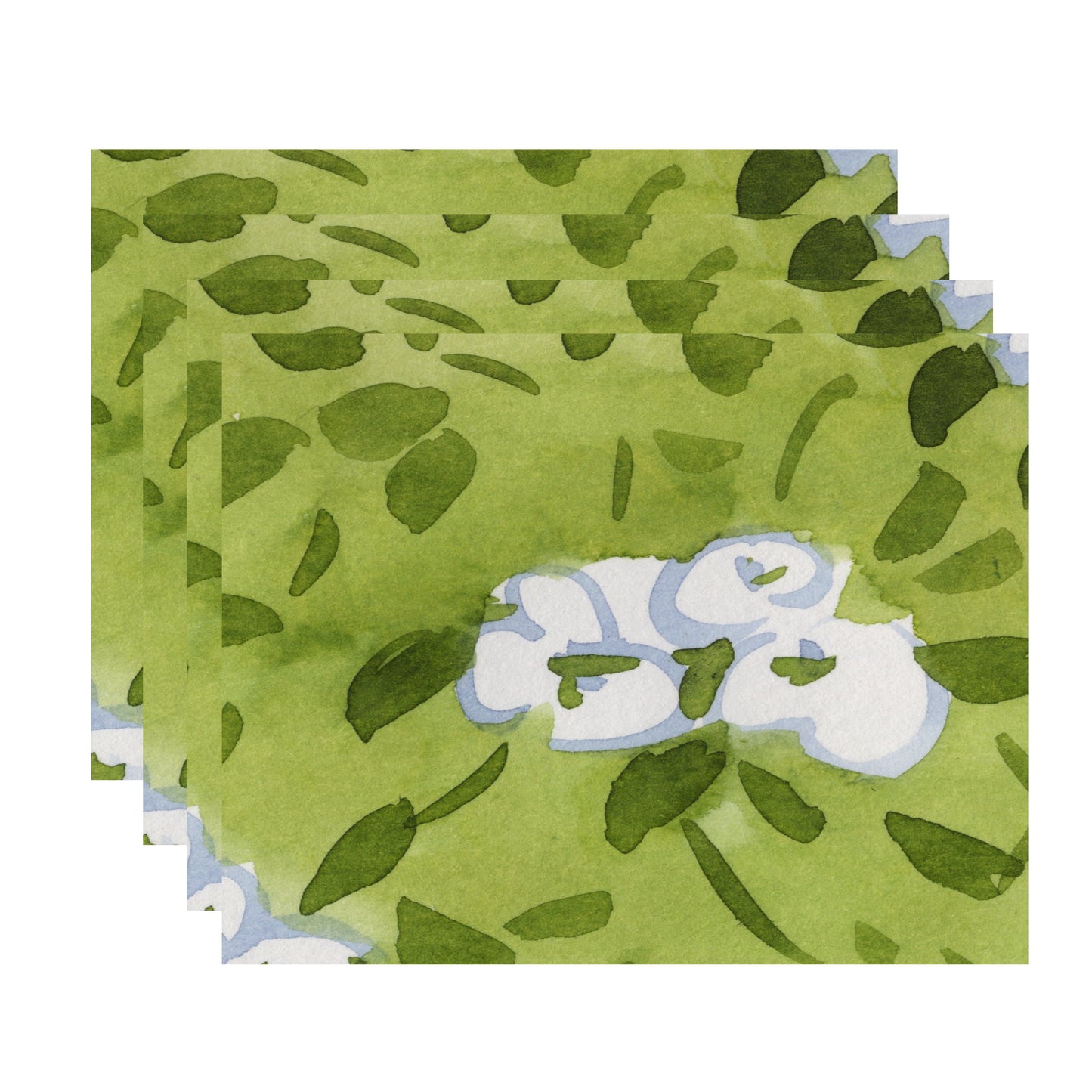Simply Daisy's Forget Me Not 18x14 inch White Floral Print Placemat (Set of Four)