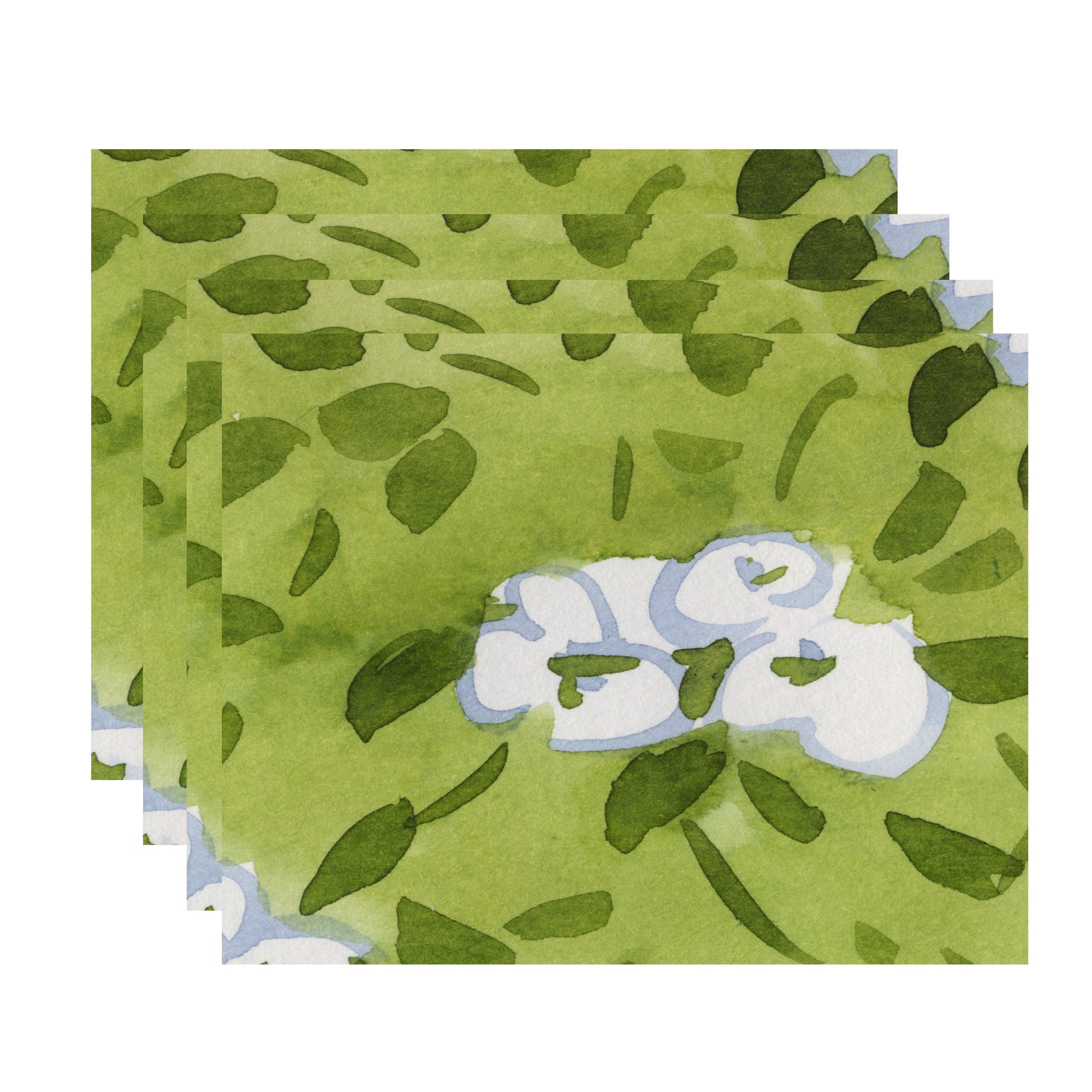 Simply Daisy's Forget Me Not 18x14 inch White Floral Print Placemat (Set of Four)