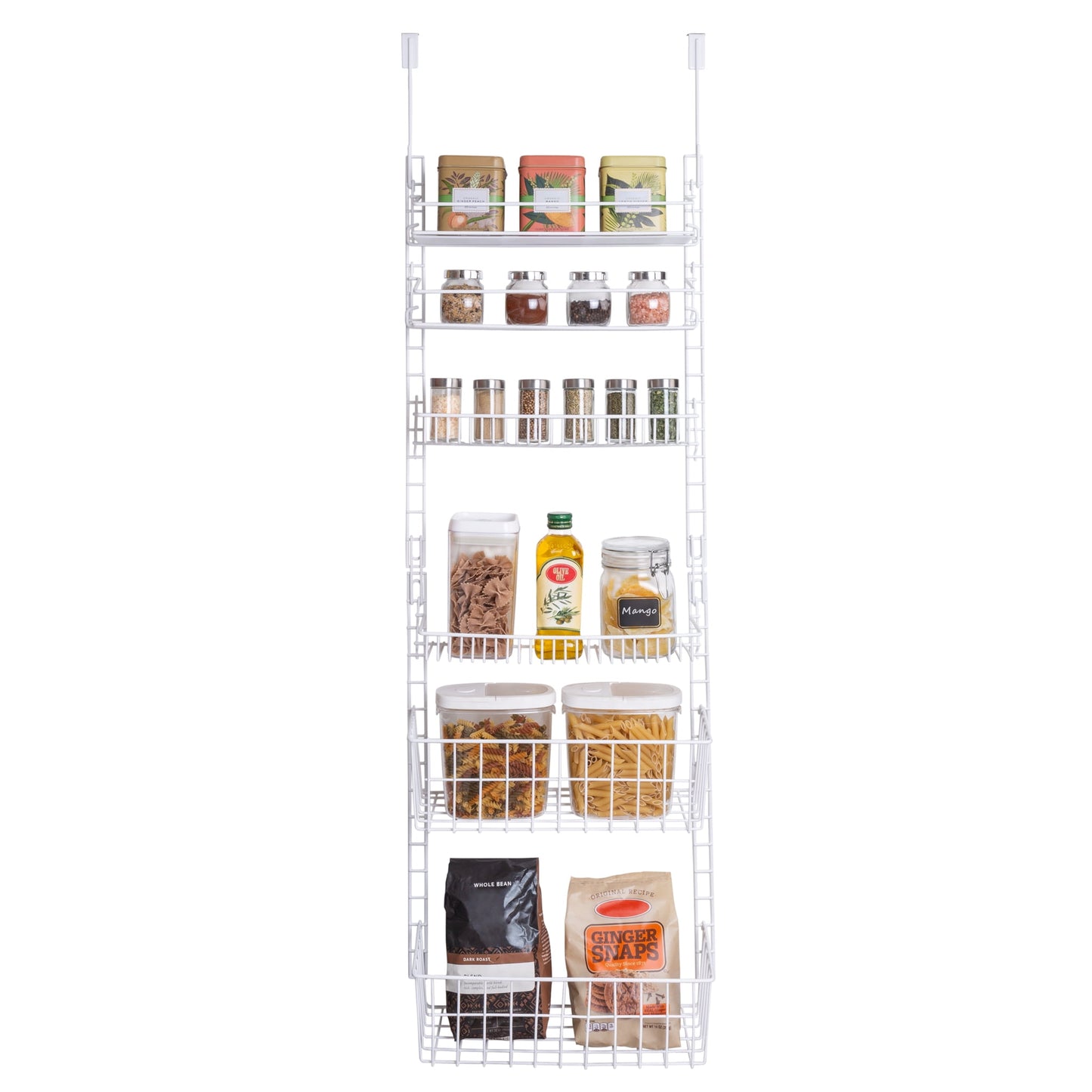 Smart Design 6-Tier Over the Door Organizing Rack, White