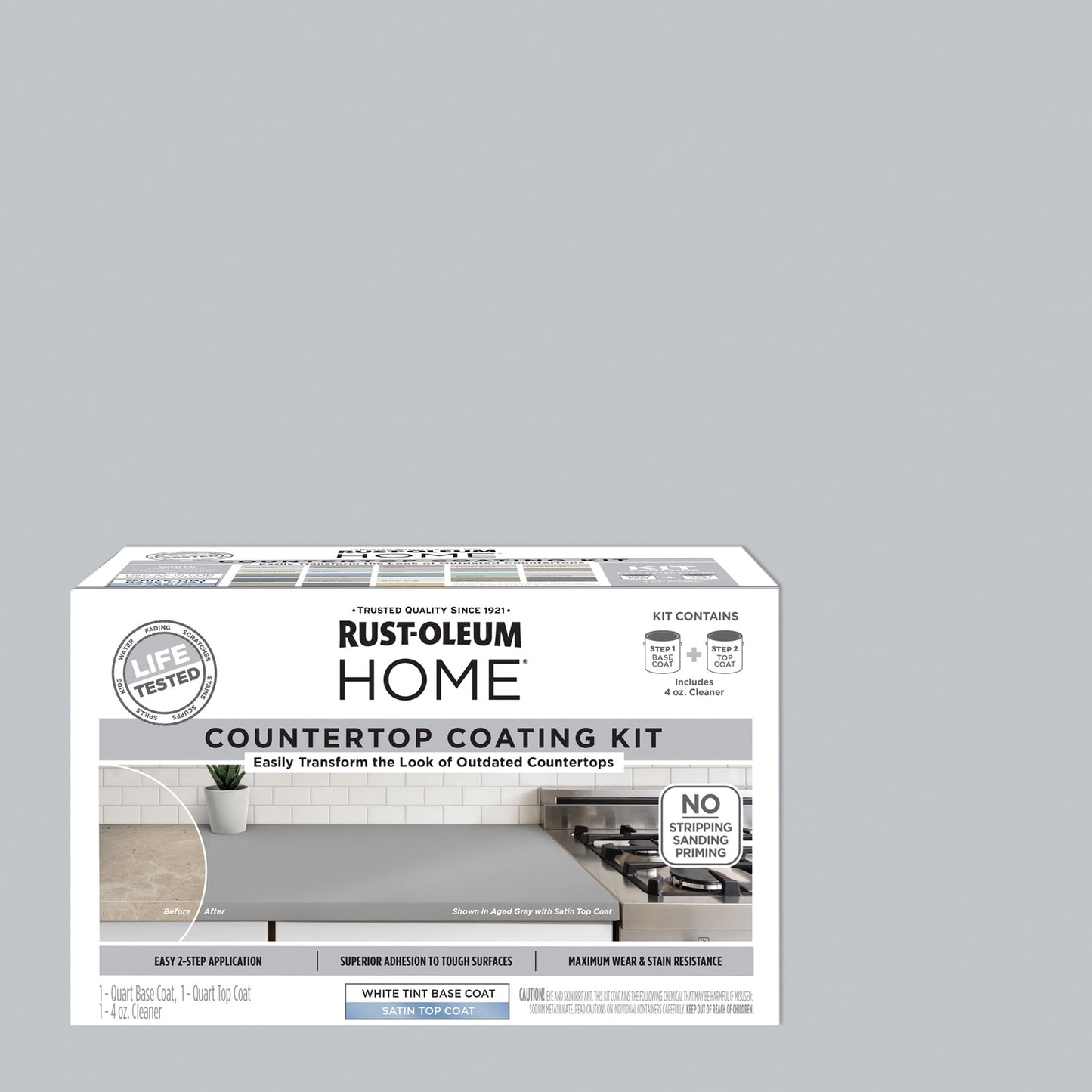 Smoke, Rust-Oleum HOME Countertop Satin Coating Kit-38496219T, Quart